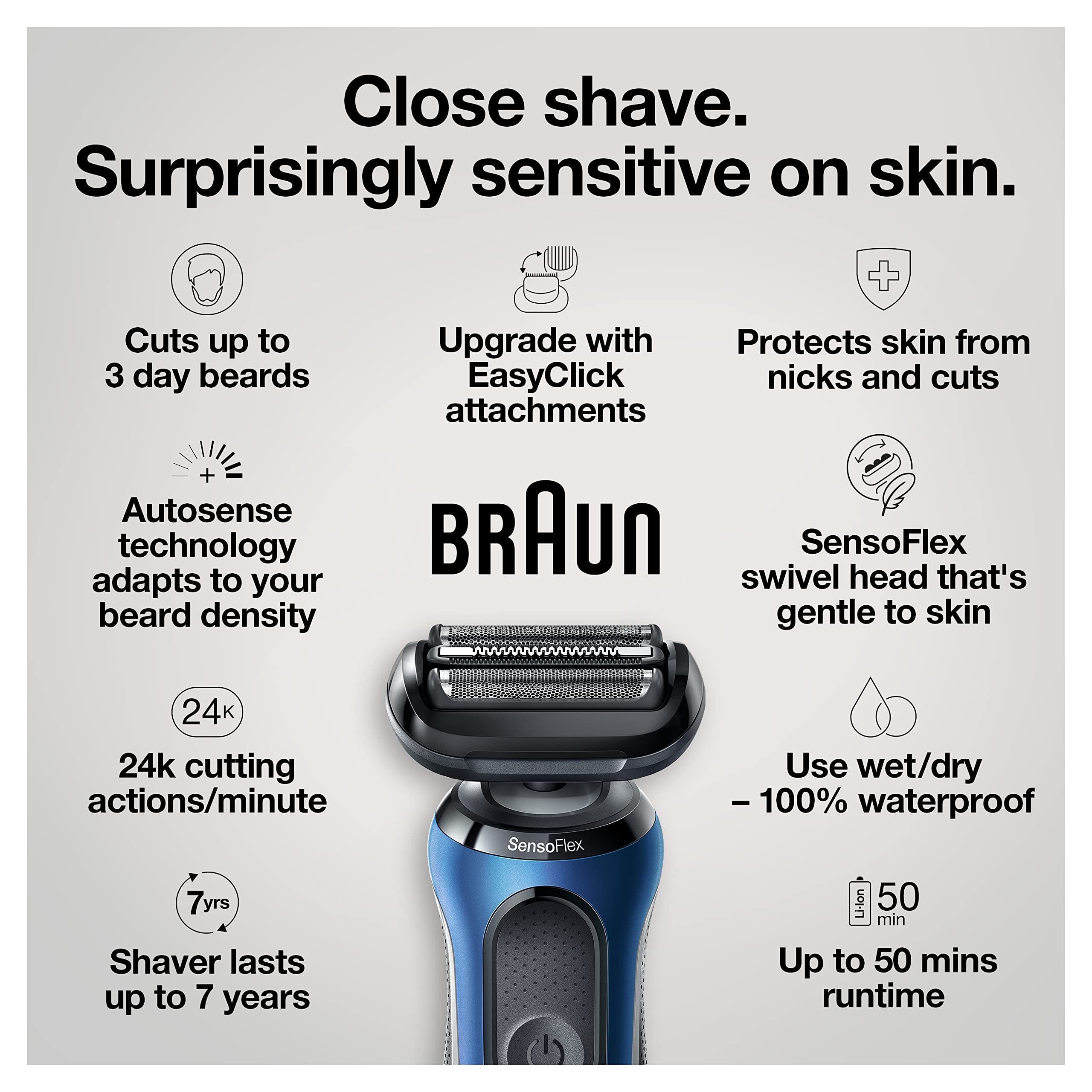 Braun Series 6 6095Cc Electric Razor For Men With Smartcare Center, Beard Trimmer, Stubble Beard Trimmer, Cleansing Brush, Wet &