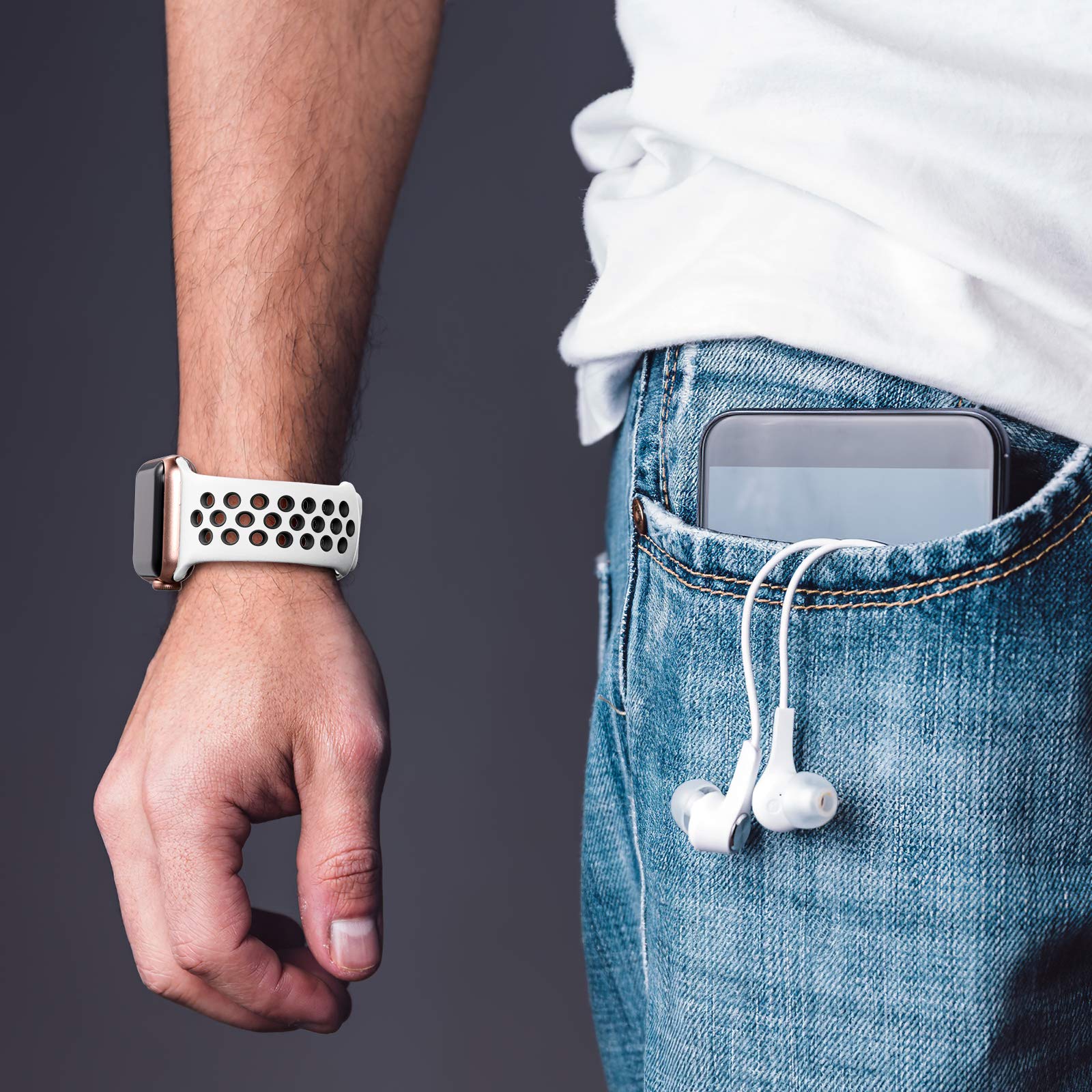 Lerobo 3 Pack Band Compatible With Apple Watch 40Mm 38Mm 41Mm 45Mm 46Mm 44Mm 42Mm,Soft Silicone Sport Strap Breathable Band For