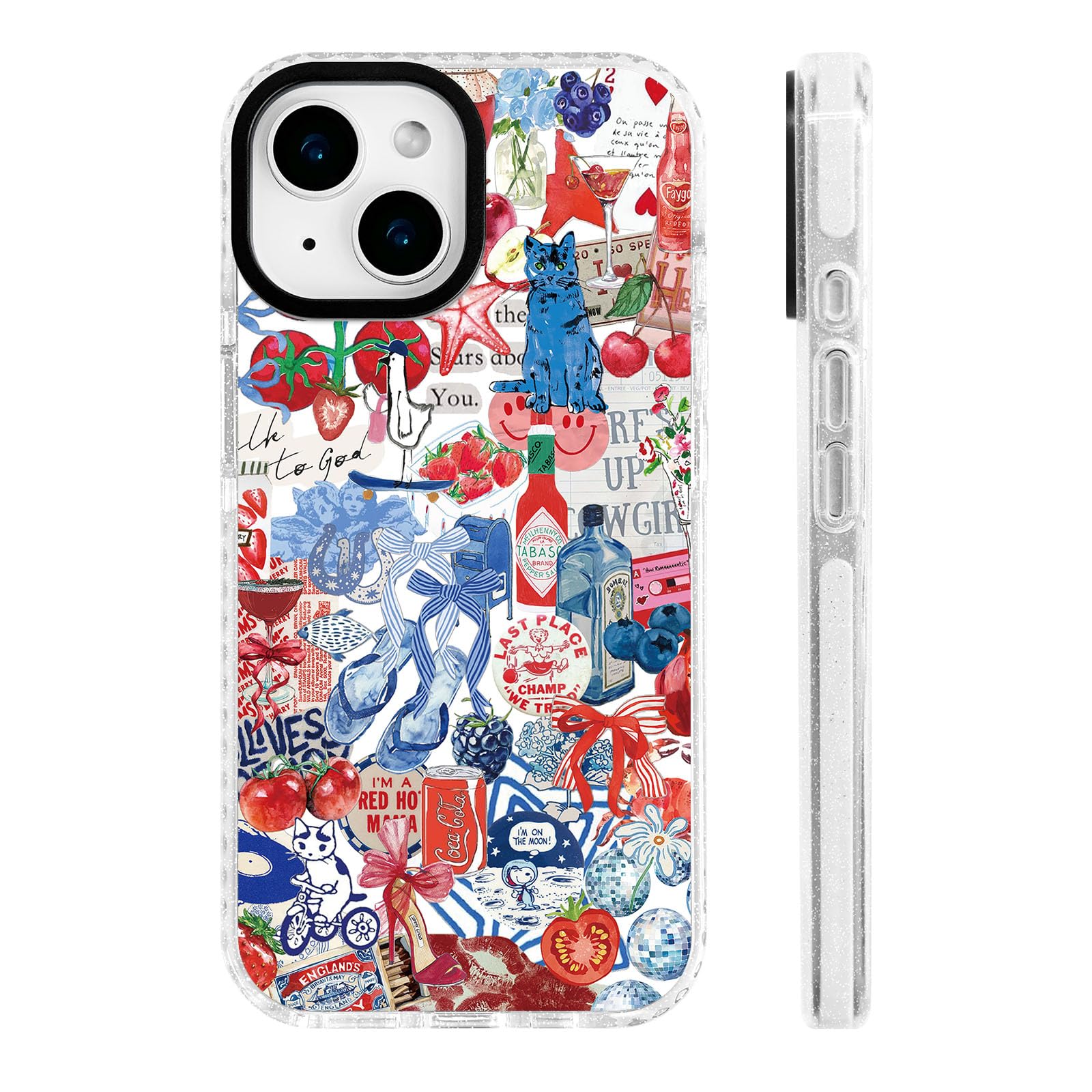 ChiCs-Flaura for iPhone 13 mini Case [Military-Grade Drop Protection/Whimsical Soft TPU Protective/Camera Protection/for Women &