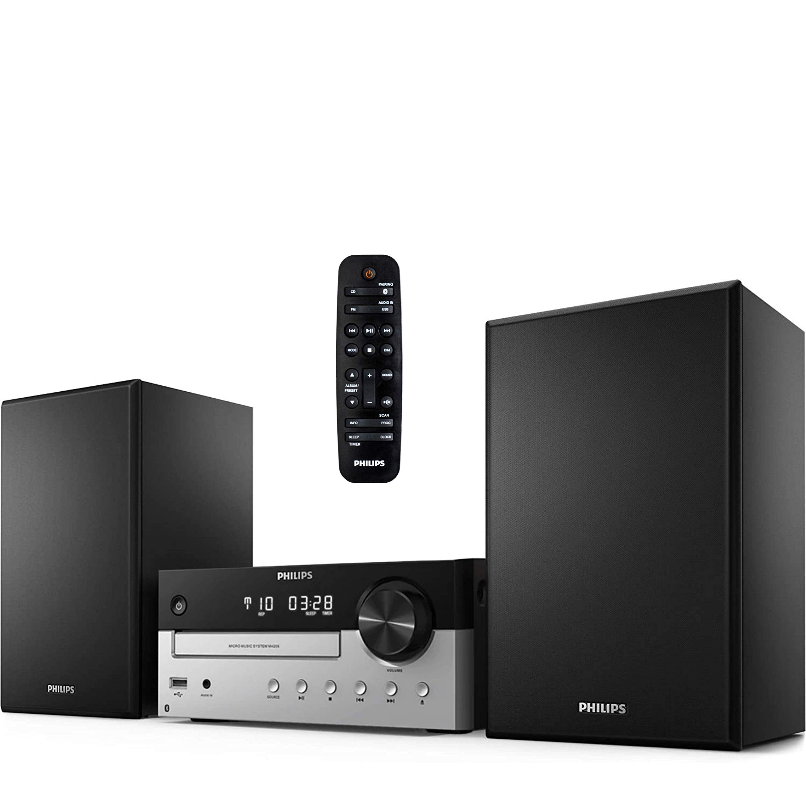 Philips Bluetooth Stereo System For Home With Cd Player, Mp3, Usb, Audio In, Fm Radio, Bass Reflex Speaker, 60W, Remote Control