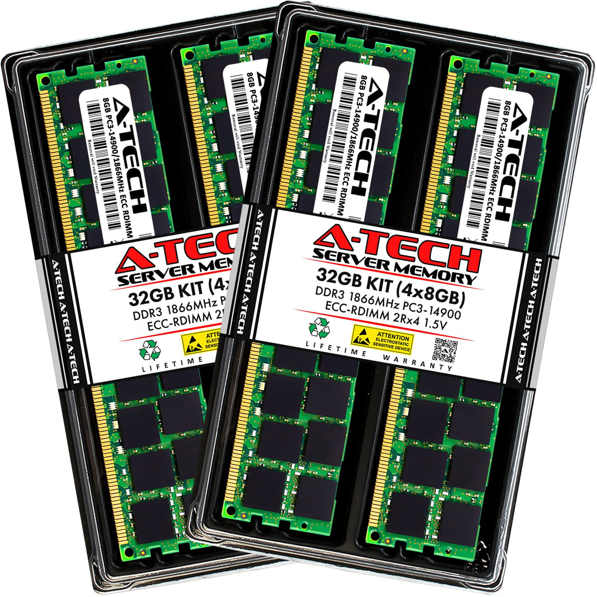 A Tech 32Gb Kit (4X8Gb) Ram For Apple Mac Pro Late 2013 | Ddr3 1866Mhz Pc3 14900R Ecc Rdimm 2Rx4 1.5V 240 Pin Registered Dimm Me