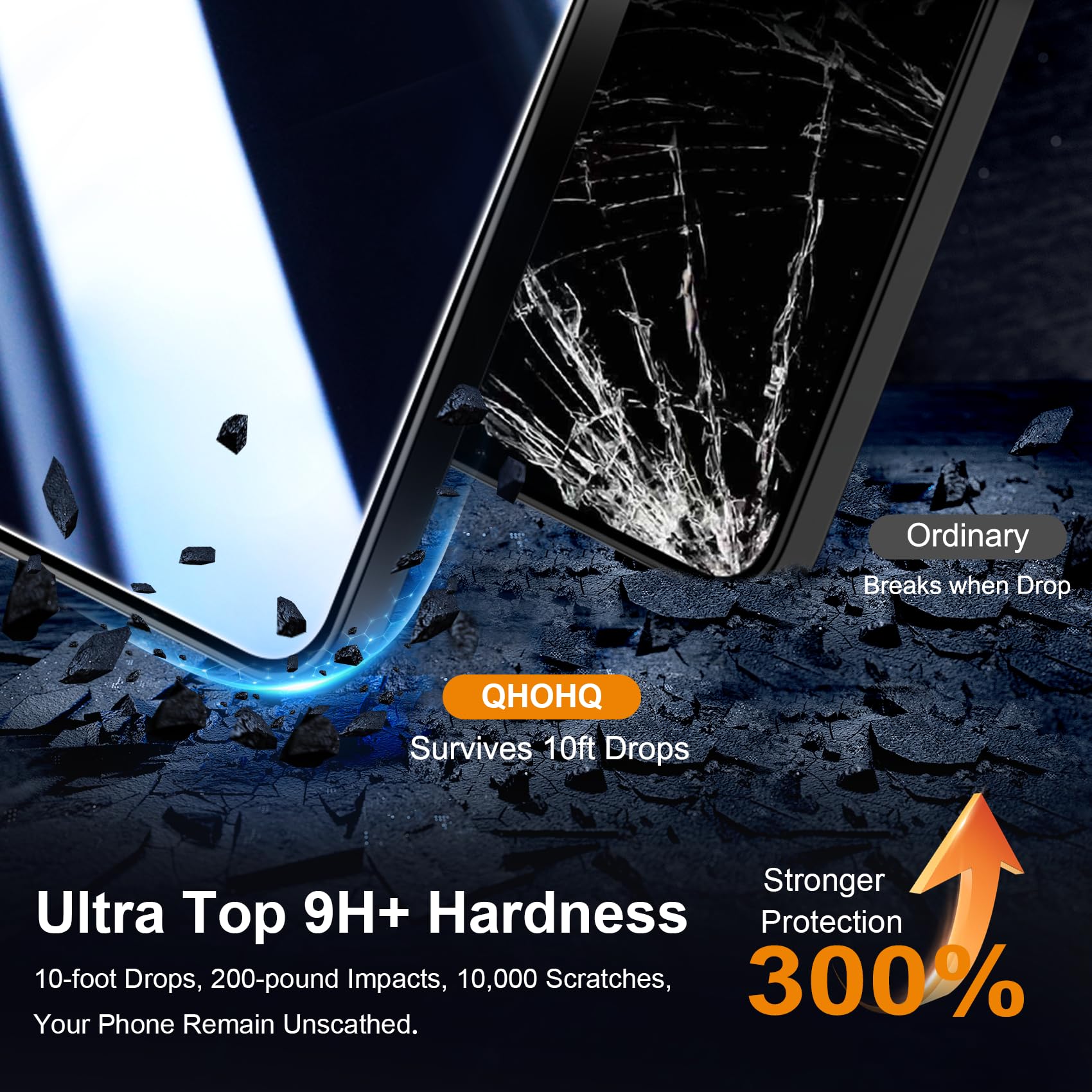 Qhohq Screen Protector For Samsung Galaxy S25 Edge With Camera Lens Protector, Top 9H+ Tempered Glass, Full Coverage, Ultra Dura