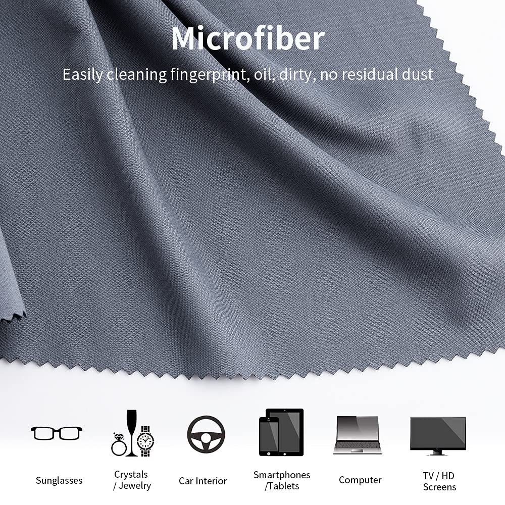 4 Pack 16''X16'' Extra Large Microfiber Cleaning Cloths, K&F Concept Oversized Microfiber Cloths For Tv Screen, Electronics, Laptops, Telescope, Computers, Eyeglasses, Gray