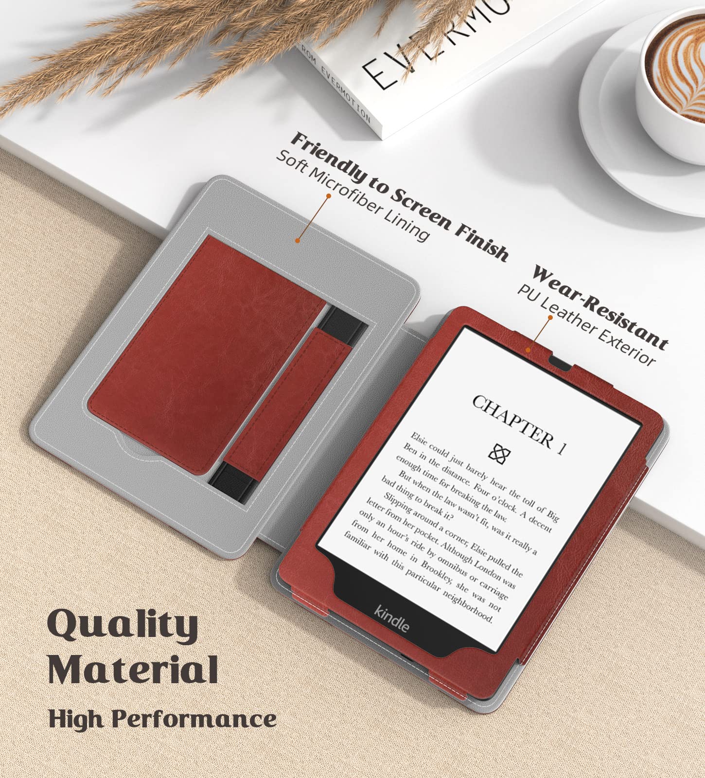 Moko Case For Kindle Paperwhite 11Th Generation 2021 Release, Slim Pu Shell Cover With Auto Wake/Sleep, Vintage Style
