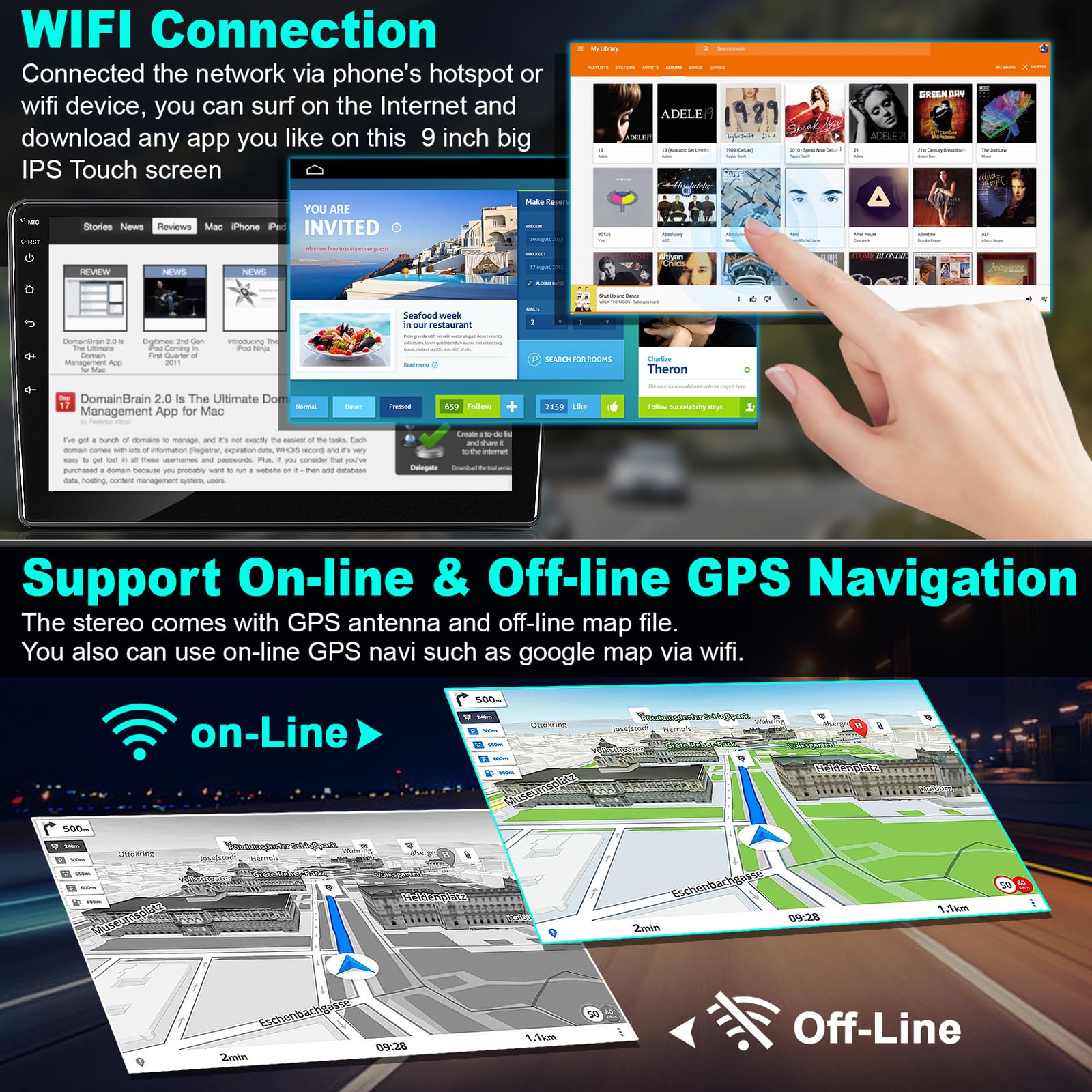 [4G+64G] Car Radio For Dodge Ram(2002 2006), Jeep Wrangler (2003 2006),Jeep Grand Cherokee (1999 2004), Chrysler 300(2002 2004),