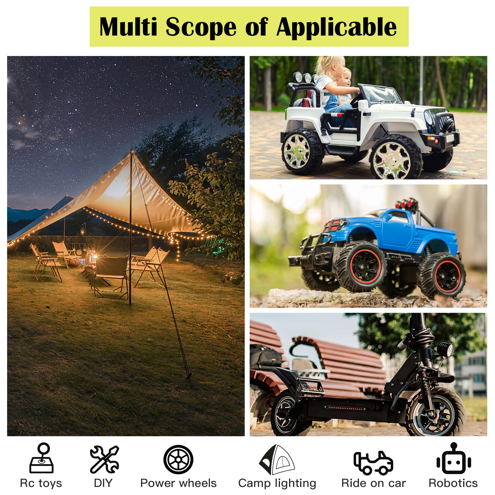 Koezeoi 2 Pack Power Wheels Adapter For Ryobi 18V Battery, Converter Kit With Fuses & Wire Terminals & 12Awg Wire, Power Connect