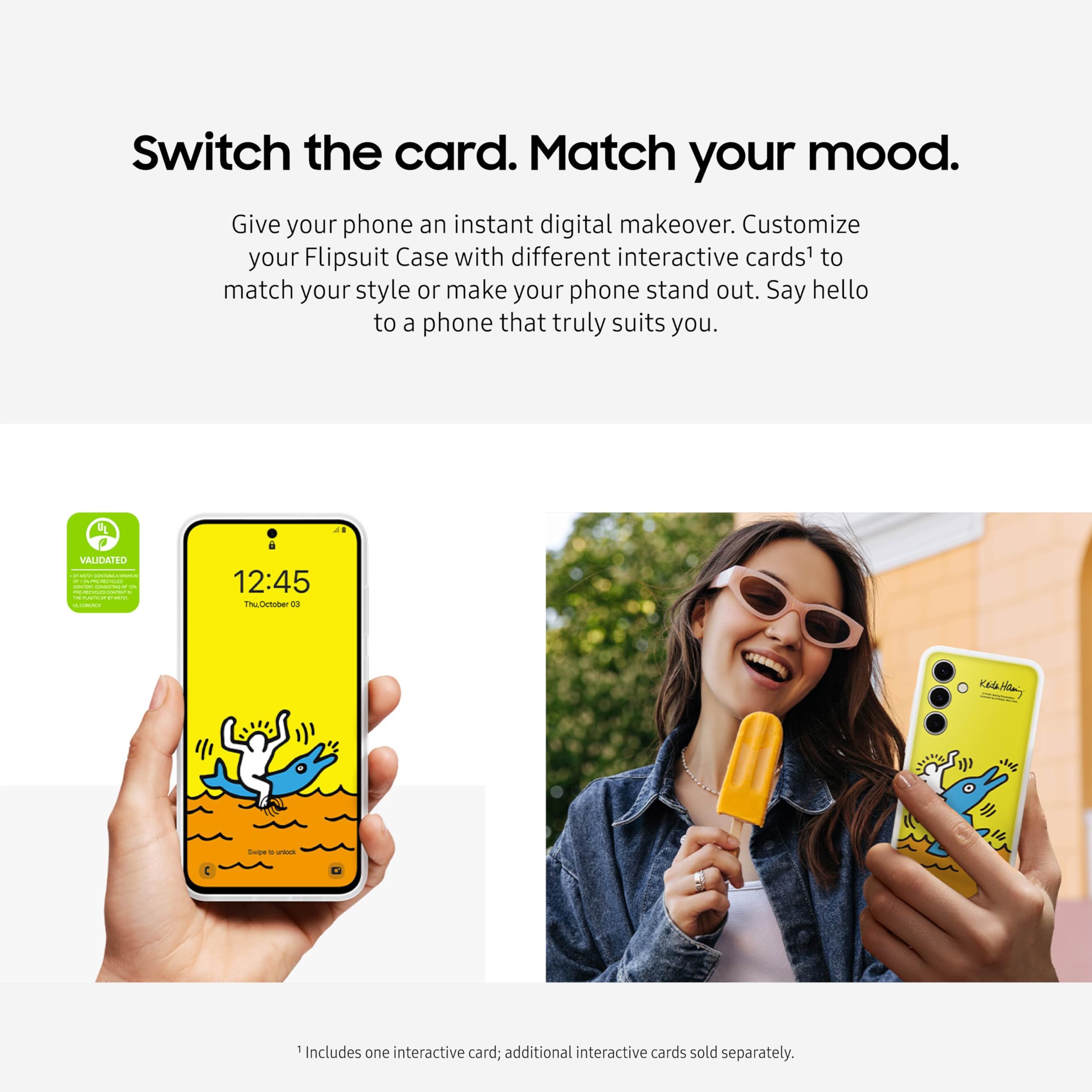 Samsung Galaxy S24 Fe Flipsuit Phone Case, Included Interactive Card Syncs With Screen, Customize For Different Display Designs,