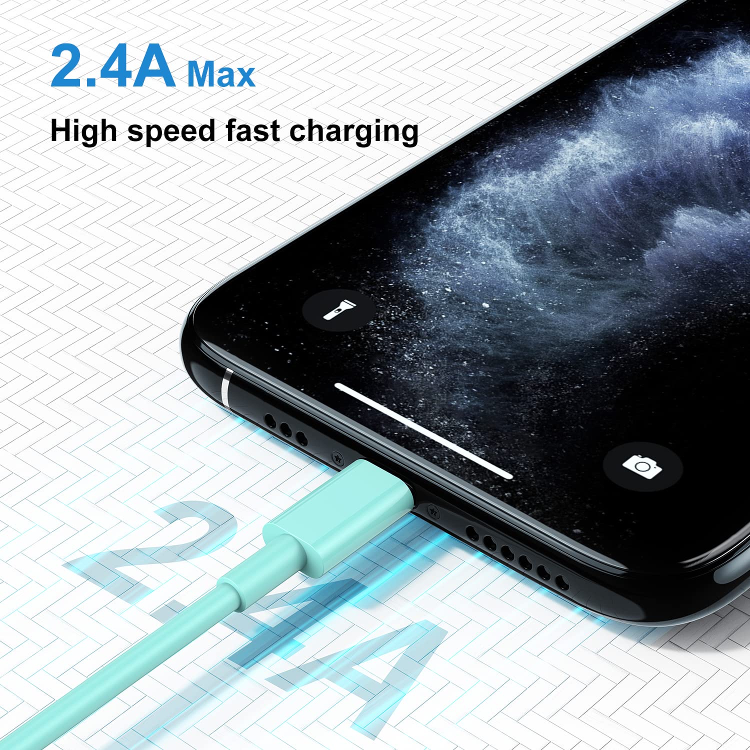 Qziiw Iphone Charger Cable 3 Ft [Apple Mfi Certified], 3Pack 3 Feet Long Usb To Lightning Cable, Apple Charging Power Cord 3 Foo