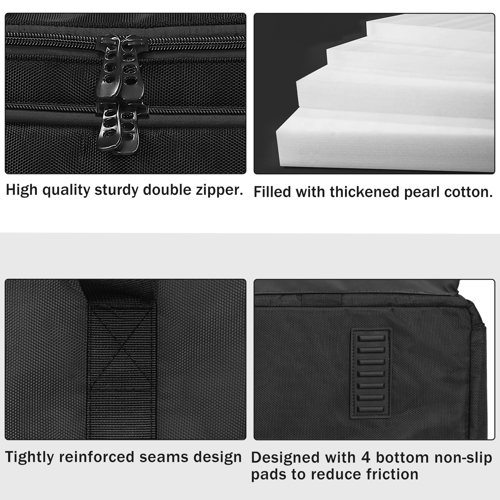 Xidihf Double Layer Computer Tower Carrying Case Desktop Computer Travel Storage Bag For Pc Chassis, Keyboard, Cable, Mouse And