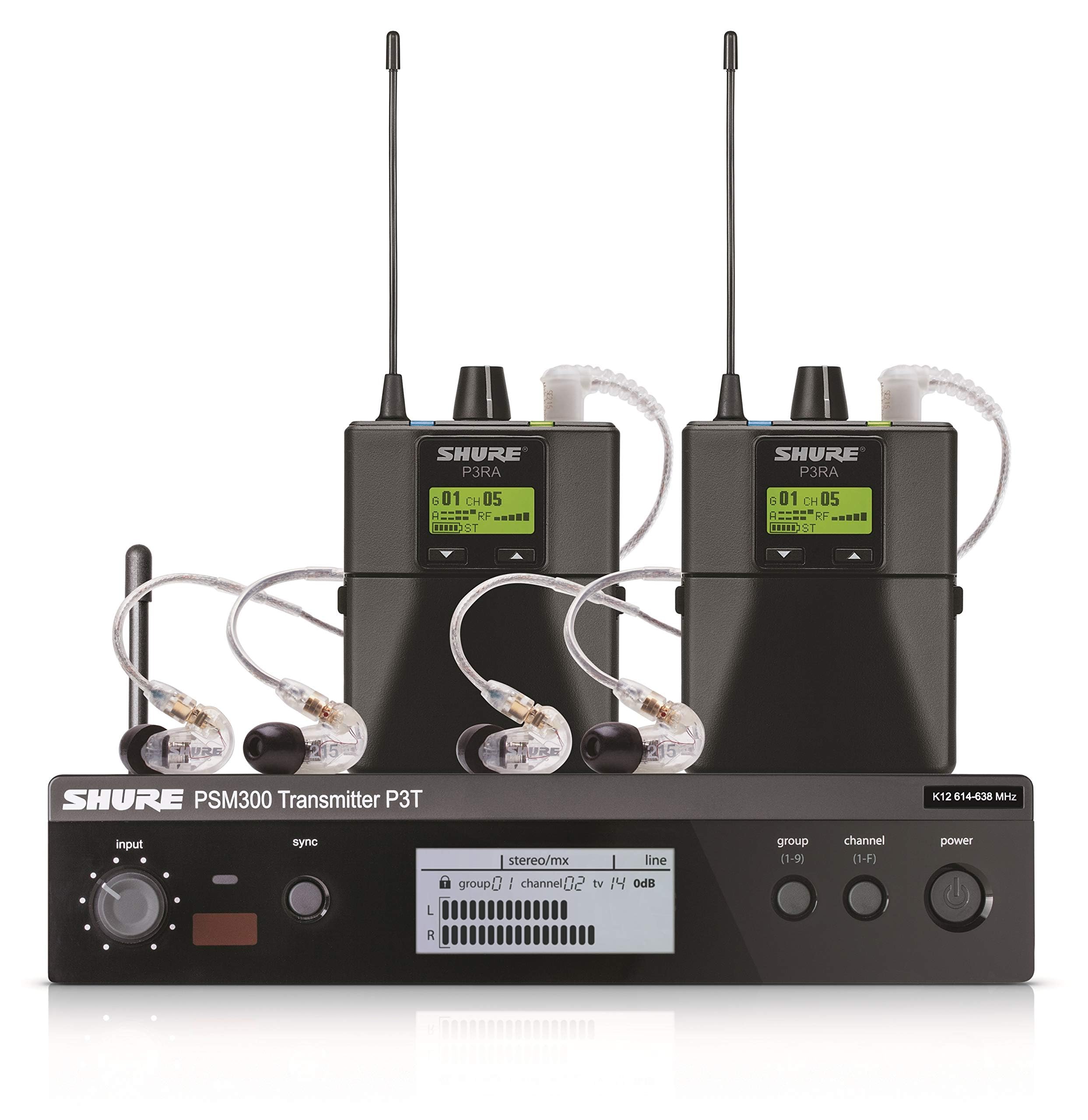 Shure PSM300 P3TRA215TWP Pro Wireless In-Ear Personal Monitor System with SE215-CL Earphones, Twinpack - G20 Band