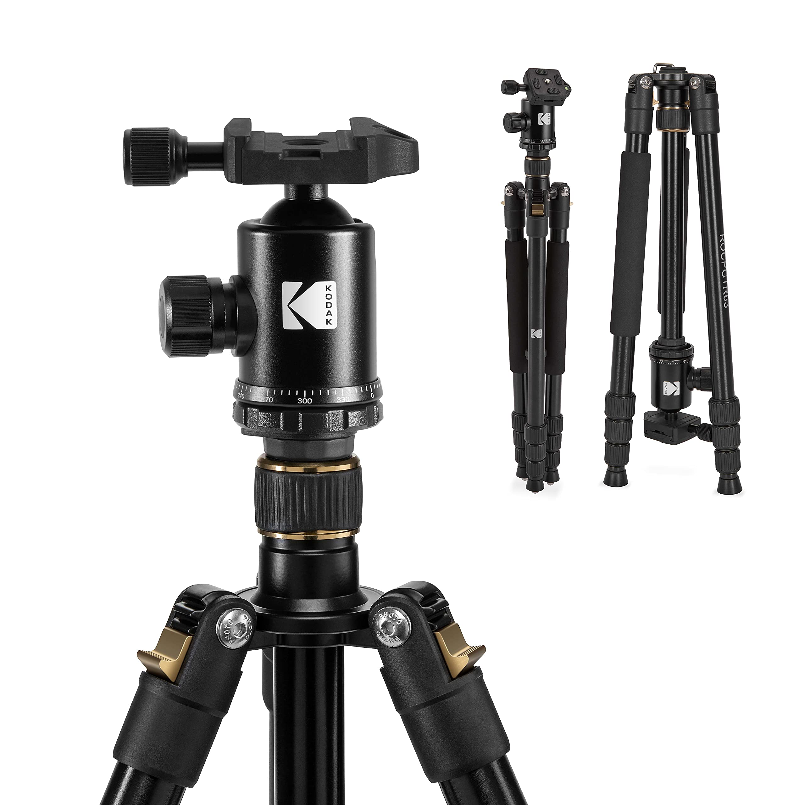 KODAK Photo Gear 63 Tripod & Monopod with 360 Ball Head | Premium Professional 2in1 Aluminum Camera Stand with Bluetooth Re