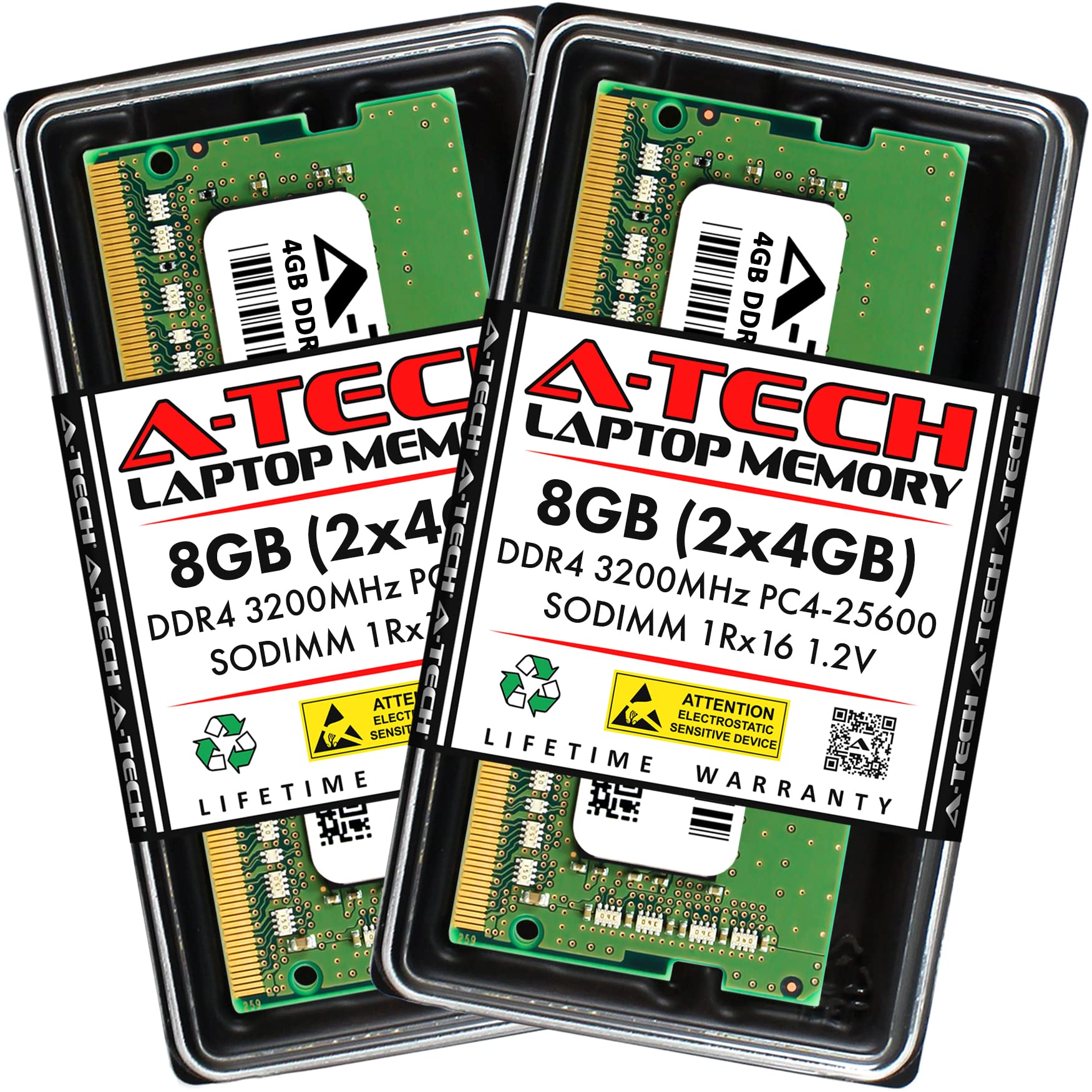 A Tech 8Gb (2X4Gb) Ddr4 3200 Mhz Sodimm Pc4 25600 (Pc4 3200Aa) Cl22 Non Ecc Laptop Ram Memory Modules