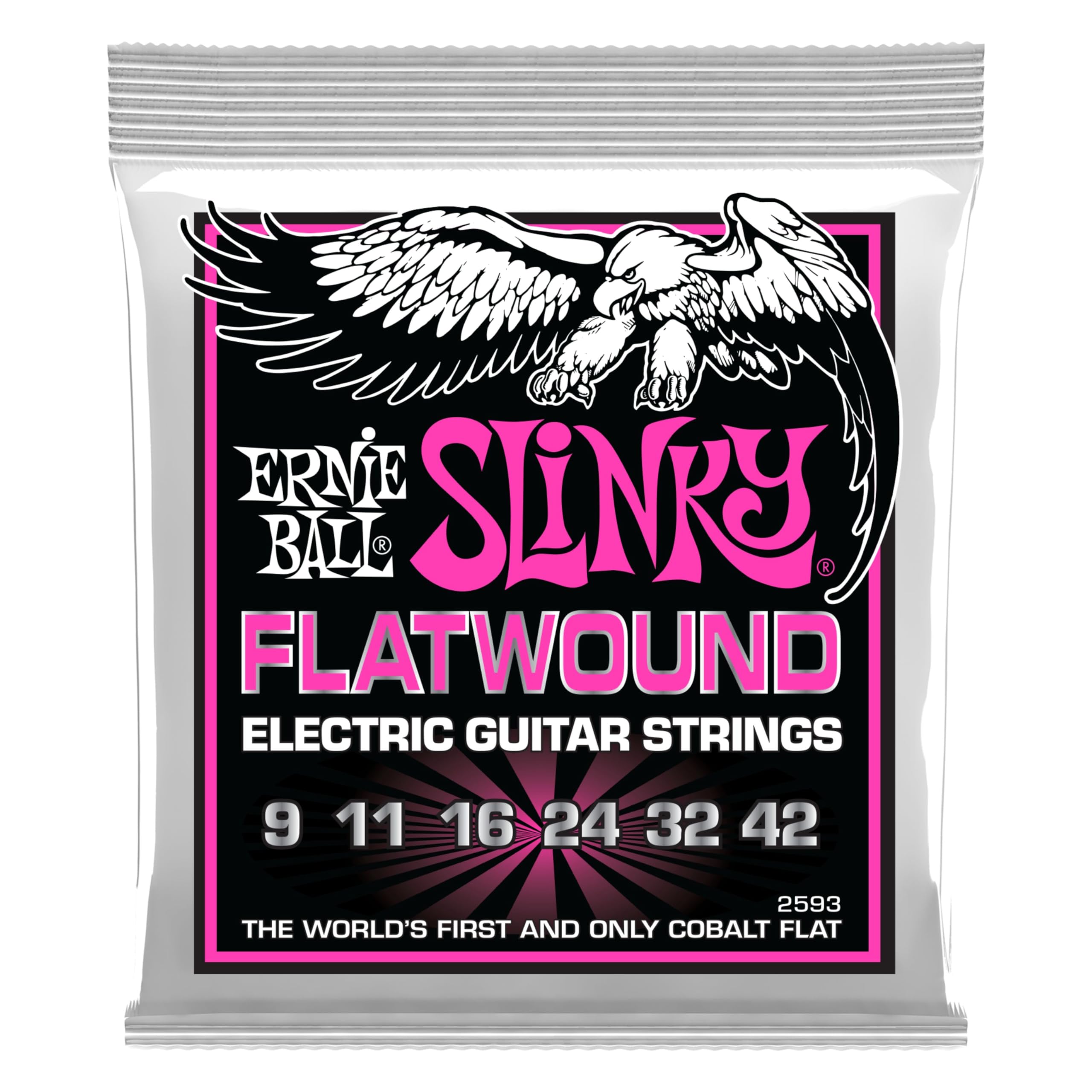 Ernie Ball Super Slinky Flatwound Electric Guitar Strings 9 42 Gauge (P02593)
