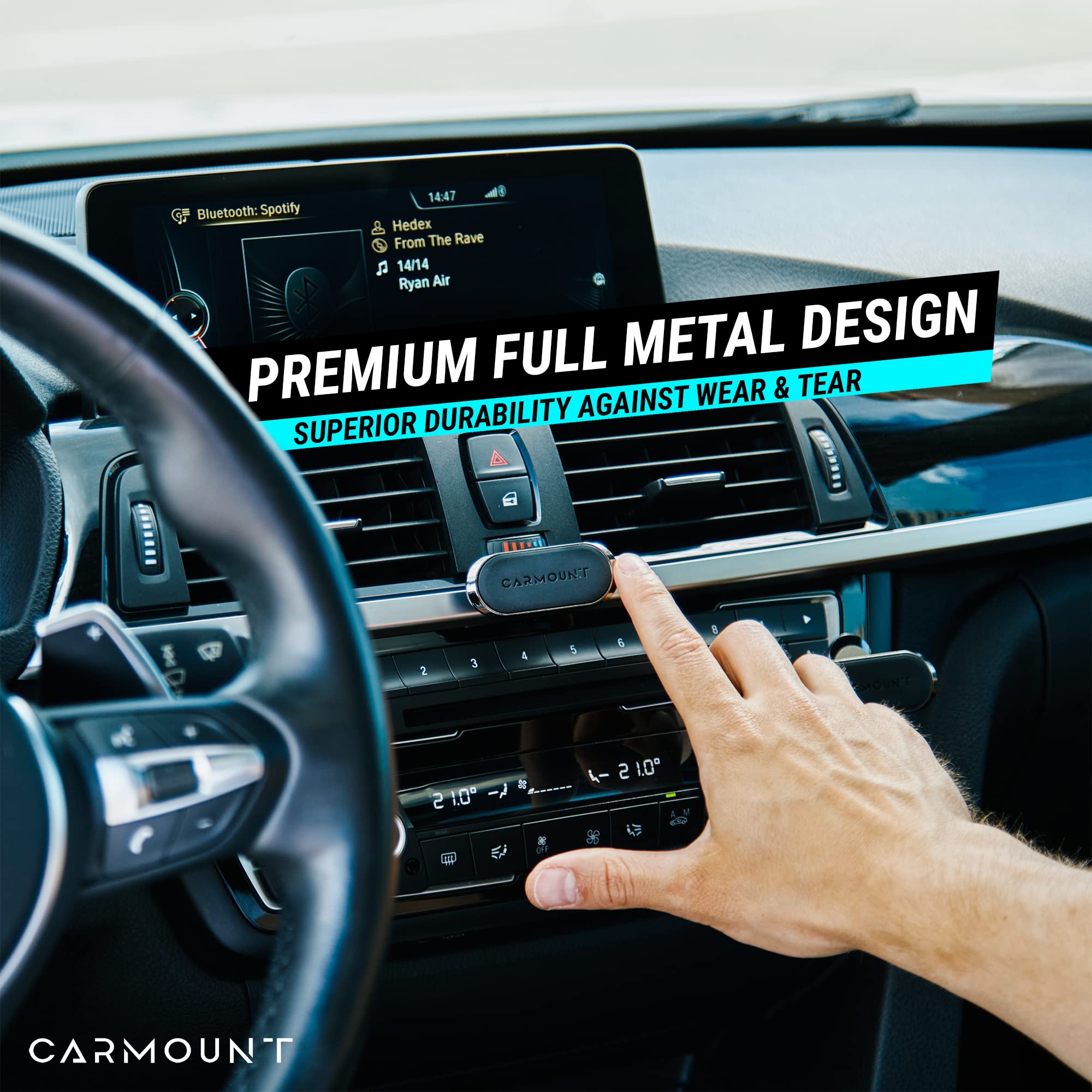 Carmount F1 Dashboard Car Mount | Magnetic Phone Holder For Car, Ultra Strong 8X N52 Magnets, 360 Rotation, Universal Dash Mount