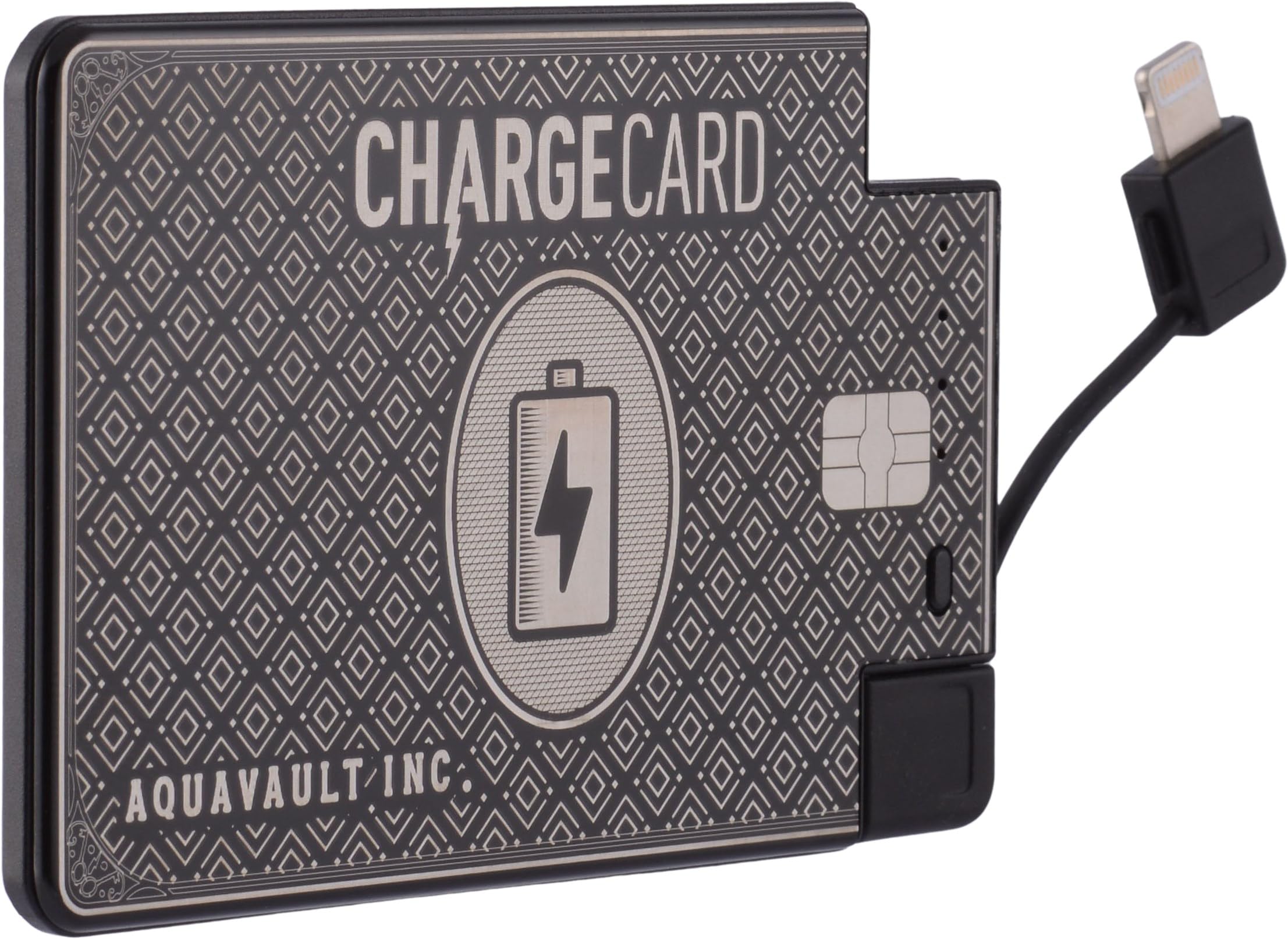 Aquavault Chargecard Portable Phone Charger & Power Bank   Fast Charging And Compact   Interchangeable Cables (Lightning, Usb C,