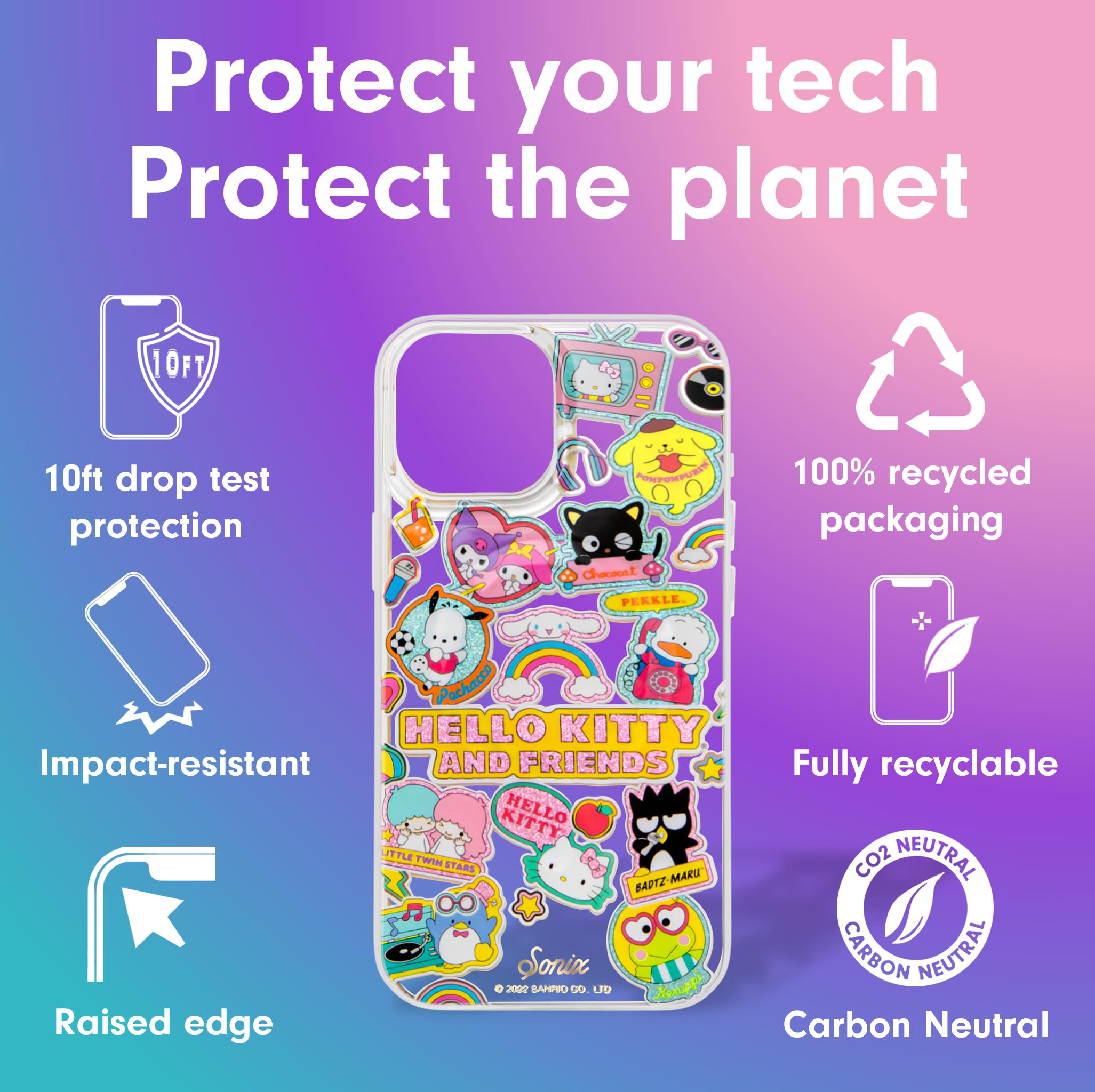 Sonix X Sanrio Case For Iphone 15 Plus/Iphone 14 Plus | Compatible With Magsafe | 10Ft Drop Tested | Hello Kitty And Friends Sti