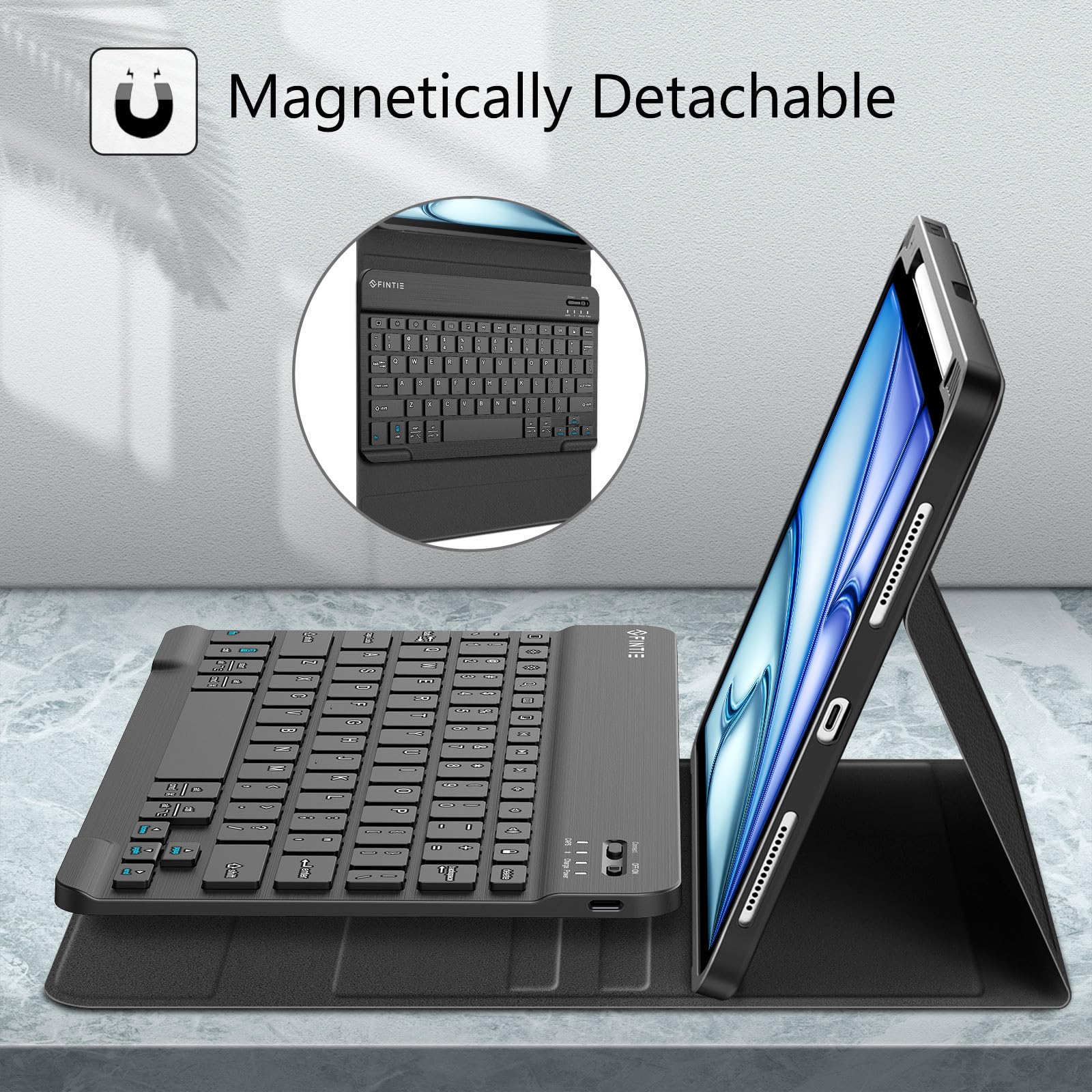 Fintie Keyboard Case For Ipad Air 11 Inch M2 (2024), Ipad Air 5Th Generation (2022) / Ipad Air 4Th Gen 10.9''   Soft Tpu Back Co