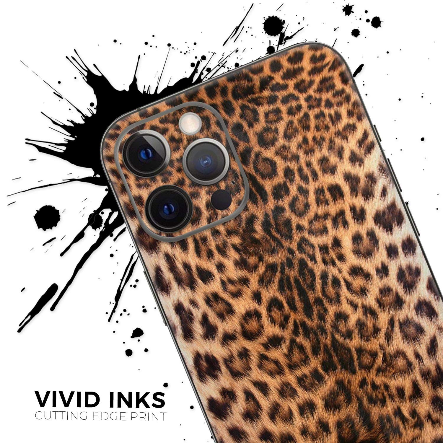 Design Skinz Full Body Skin Decal Wrap Kit Compatible With Iphone 11 Pro Max (Screen Trim & Back Skin)   Mirrored Leopard Hide
