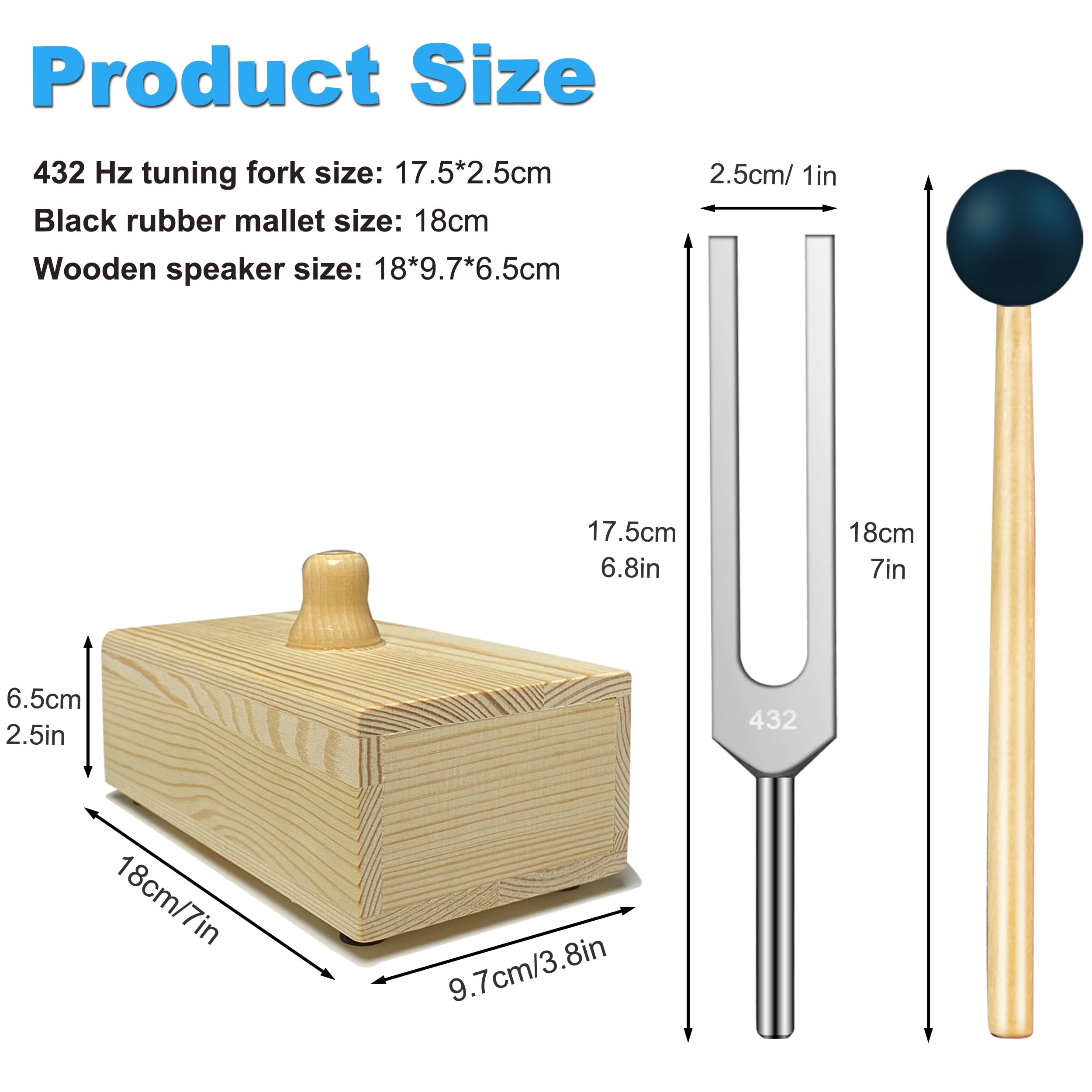 Lrowvenu 432 Hz Tuning Fork With Resonance Box, Aluminum Alloy, Wooden Speaker, Ideal For Sound Healing, Spa Aromatherapy, Tunin