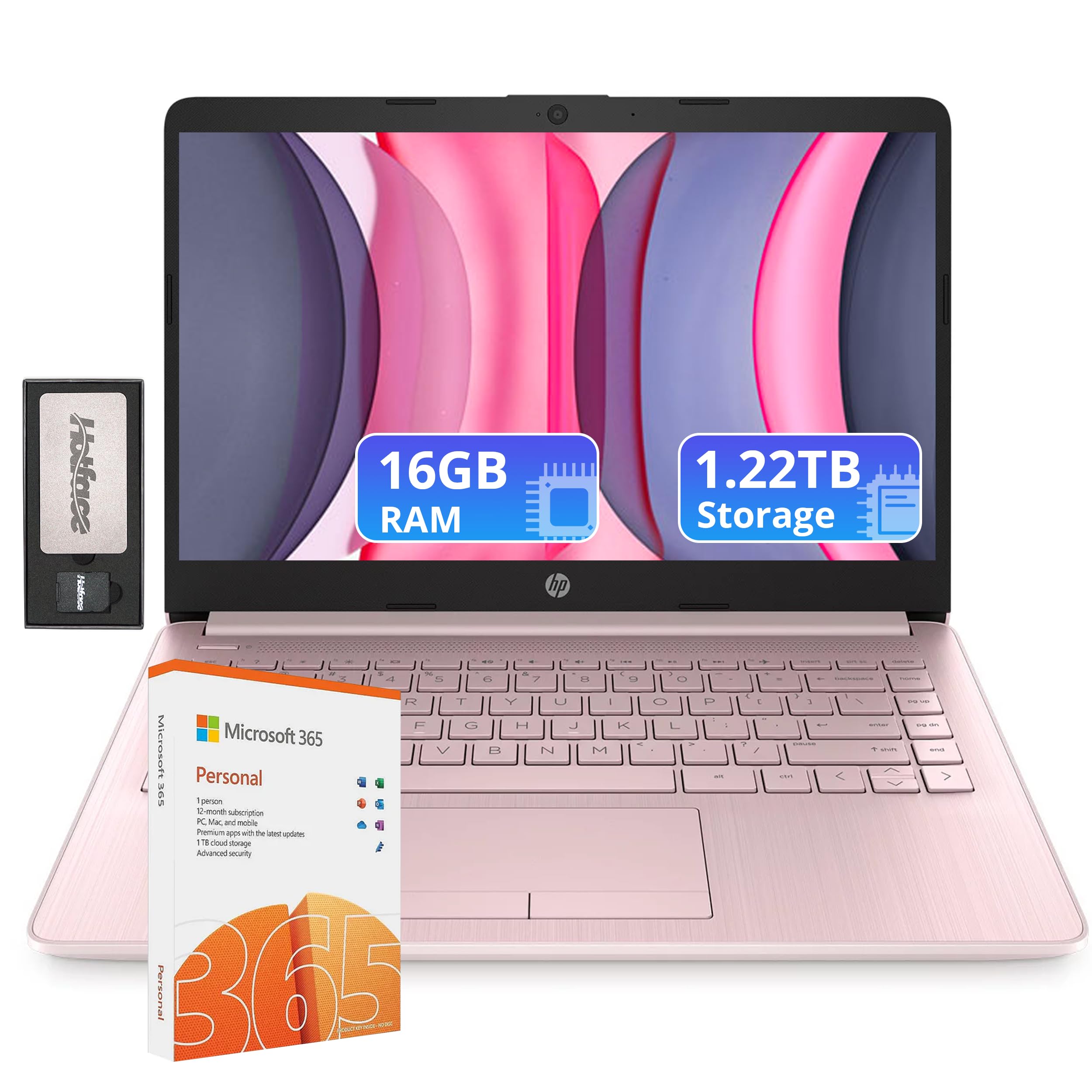 Hp Flagship 14'' Laptop With 1 Year Office 365 | 16Gb Ram | 1.22Tb Storage(64Gb Emmc & 160Gb Docking Station & 1Tb Cloud Storage