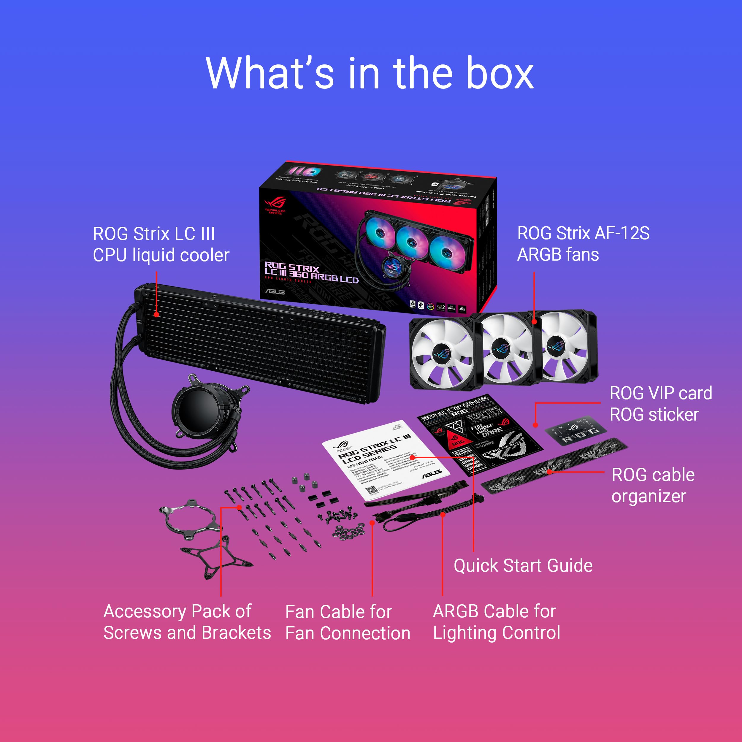 Asus Rog Strix Lc Iii 360 Argb Lcd White Edition All In One Cpu Liquid Cooler - Thumbnail 3