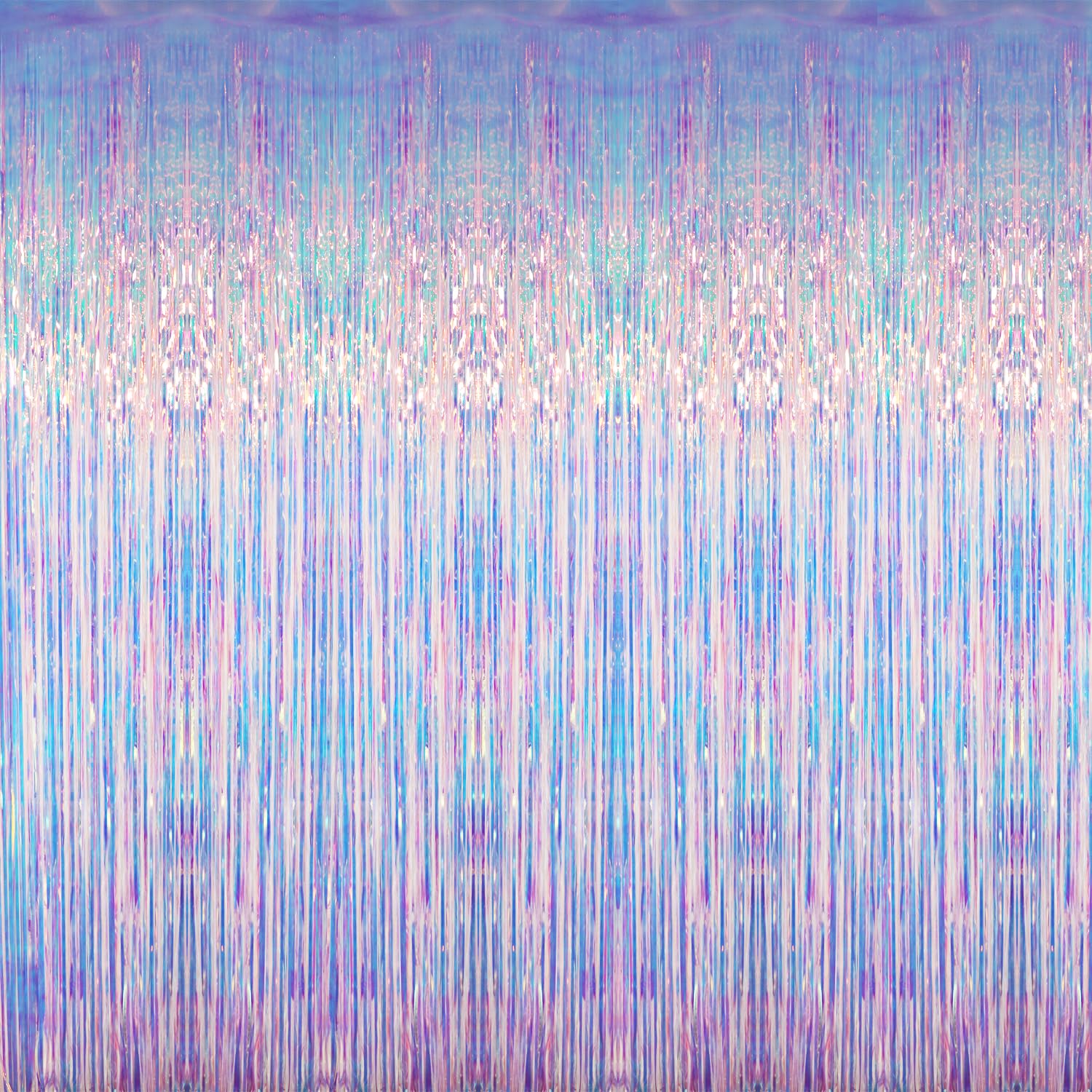 Goer 3.2 Ft X 6.5 Ft Metallic Tinsel Foil Fringe Curtains Party Photo Backdrop Party Streamers For Mermaid Birthday Party Decora