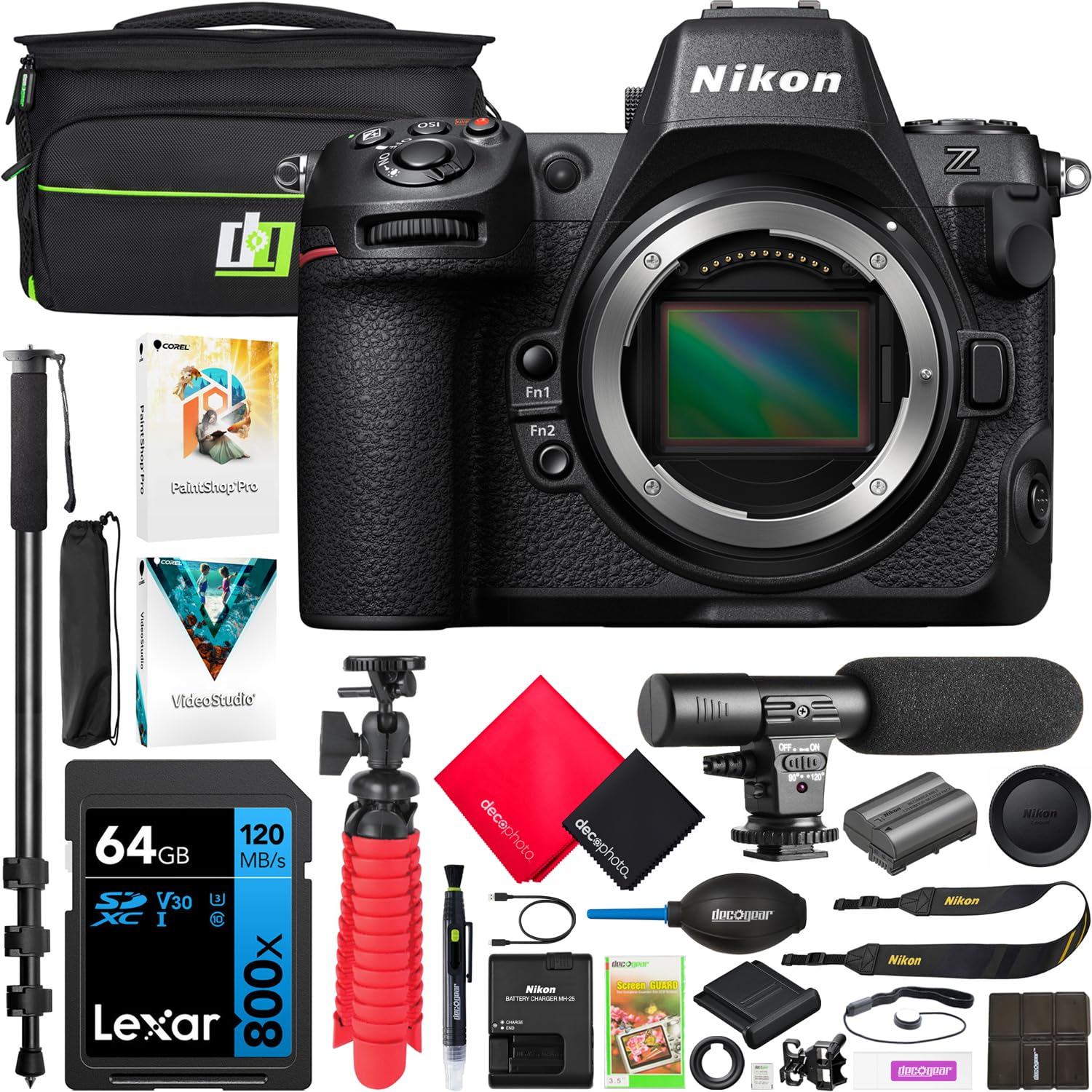 Nikon Z8 Professional Full Frame Mirrorless 8K Video & Stills Hybrid FX Camera Body 1695 Bundle with Deco Gear Photography Bag +