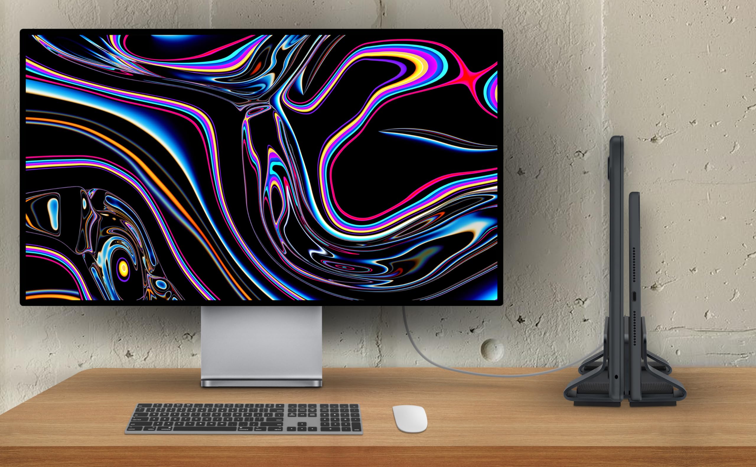 Psitek Aluminum Dual Vertical Laptop Stand Dock Holder, Supports 2 Devices, Adjustable Slot Width 12 36Mm, Space Saving Upright