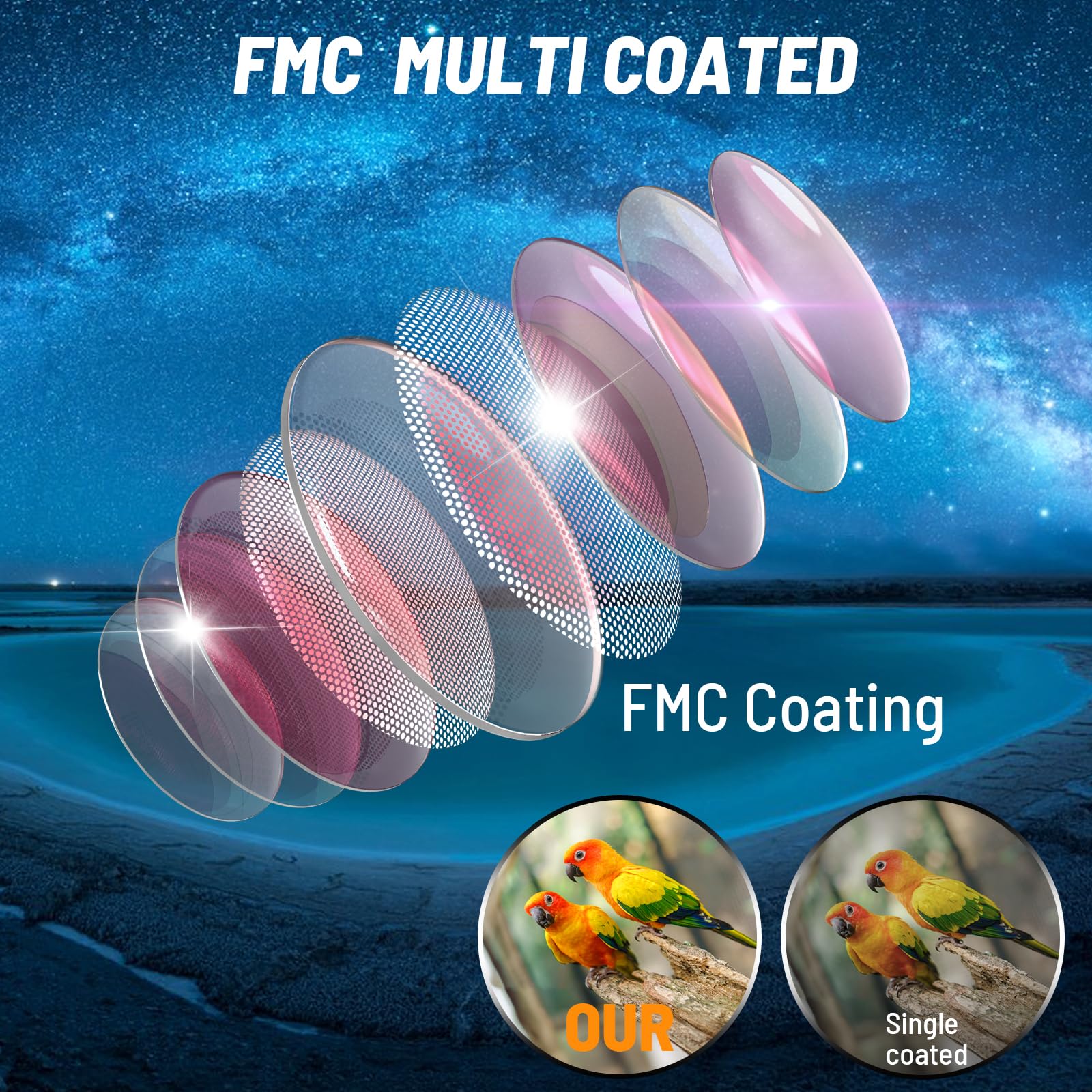 Monocular Telescope, Monoculars For Adults High Powered With Bak 4 Prism,Fmc Lens, 8 Wide Angle,16X56 Hd Monocular Scope For Sta