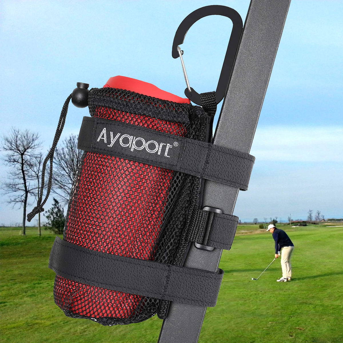 Ayaport Speaker Mount Holder Golf Cart Speaker Strap Fits Most Portable Sound Bar Round Cylindrical Speakers Radio, Golf Cart Ac