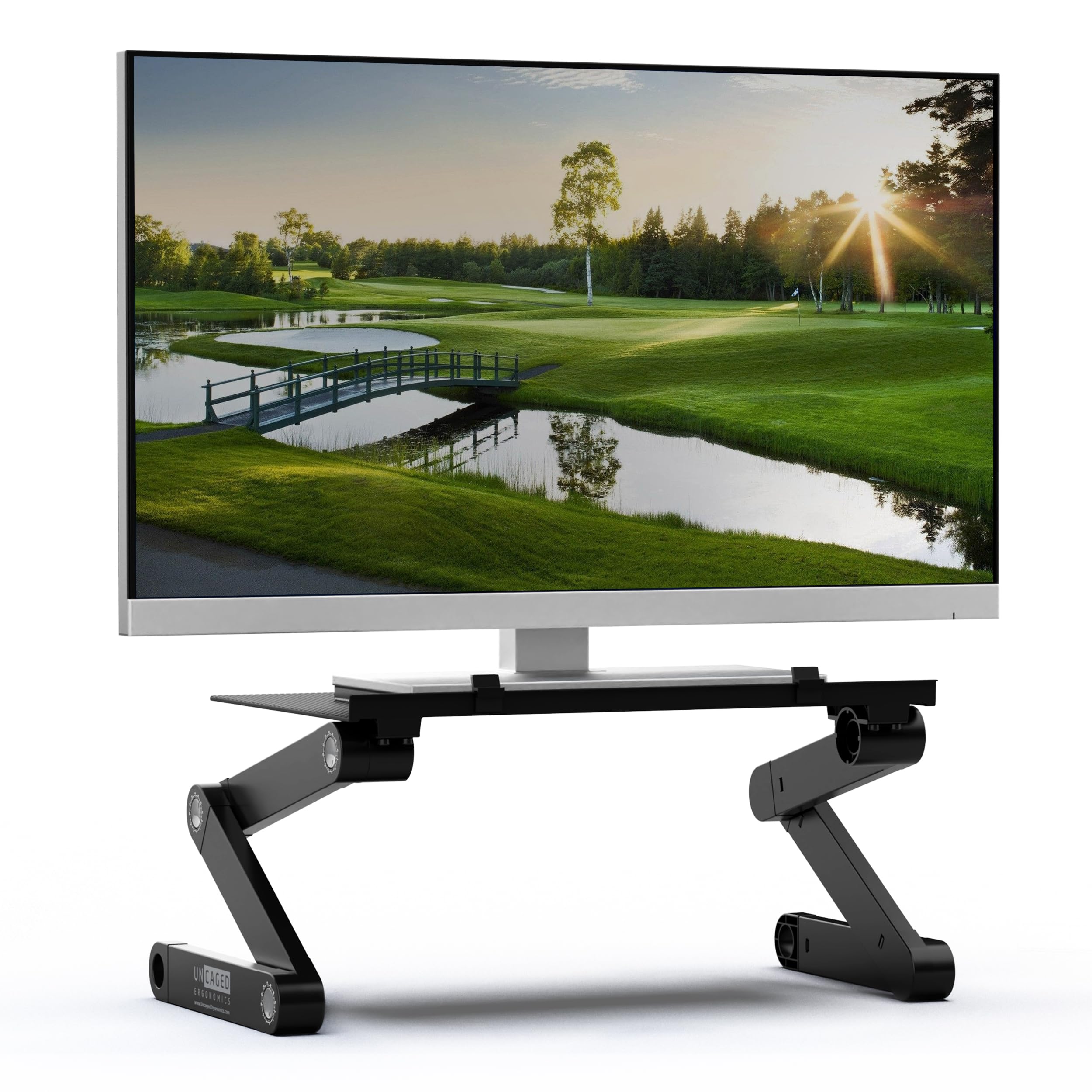 Workez Monitor Stand, Single Monitor Riser Height Adjustable Computer Monitor Stand Desk, Ergonomic Laptop Pc Monitor Stand Riser For Desk, Black