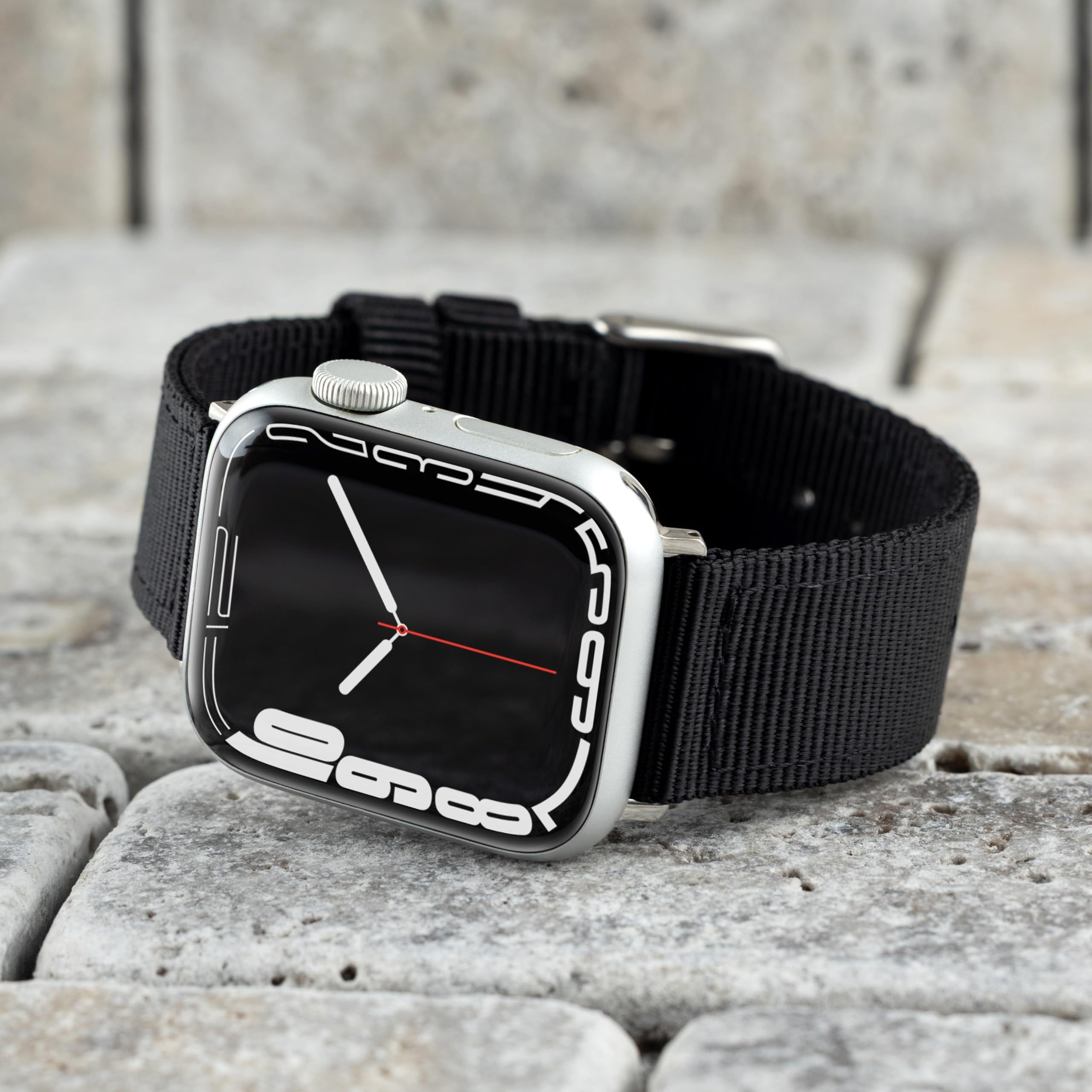 Archer Watch Straps   Premium Nylon Replacement Bands For Apple Watch (Black, Stainless, 38/40/41Mm)