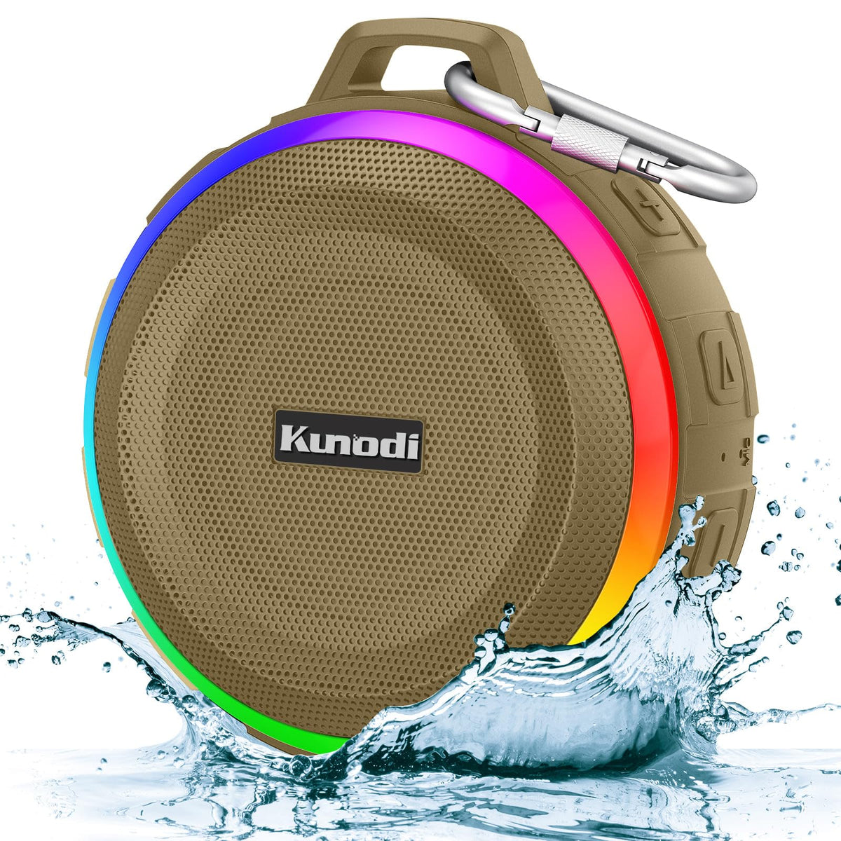 Kunodi Bluetooth Shower Speaker With Ipx7 Waterproof, Dynamic Lights, Crisp Clear Sound, True Wireless Stereo, Clip Portable For
