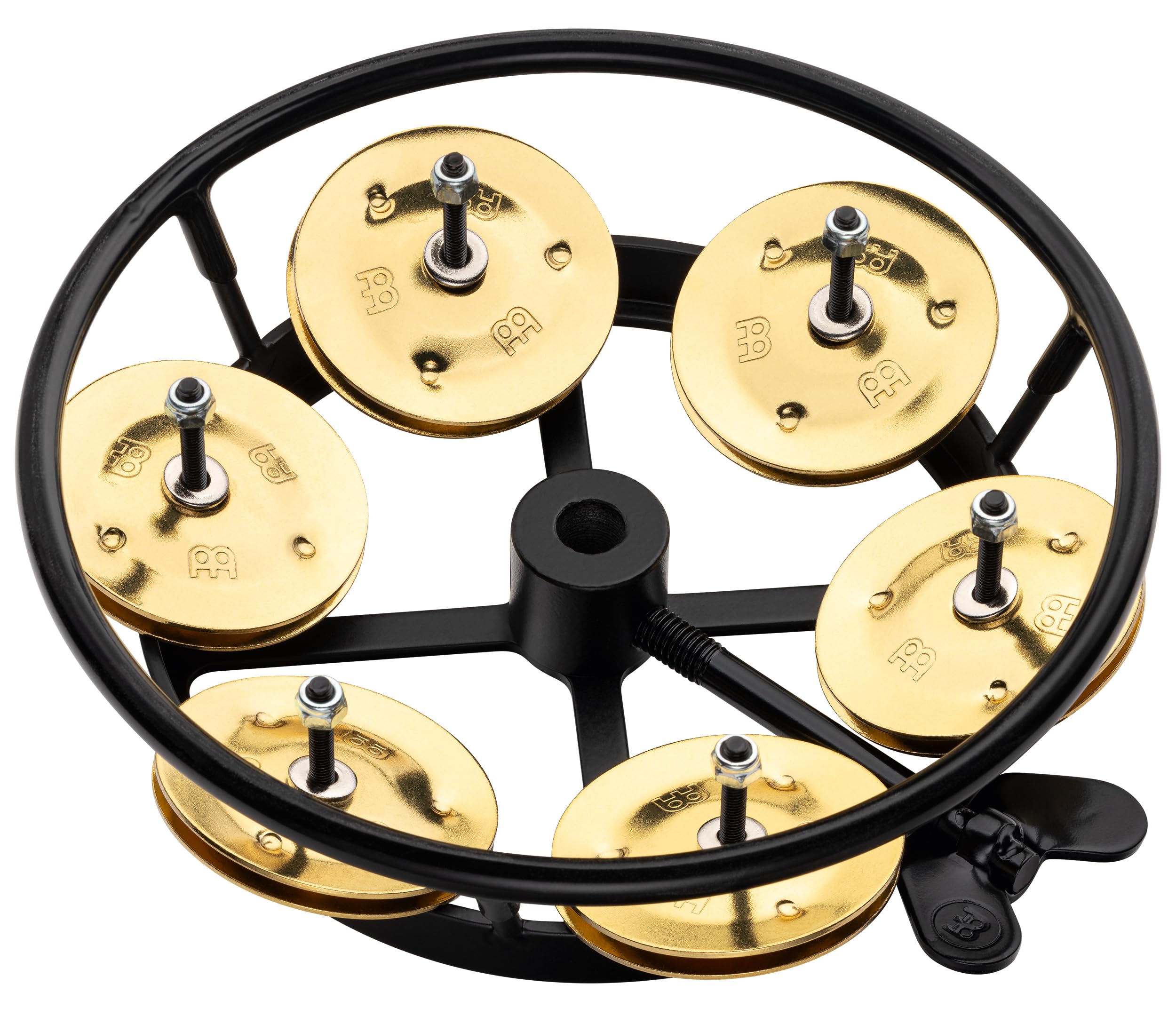 Meinl Percussion Thh1B Bk Professional Series Hi Hat Tambourine, Single Row Brass