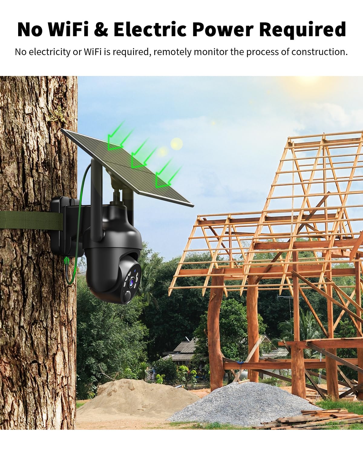 Oculview 4G Lte Cellular Security Camera With Built In Sim Card, Unlimited Data Plan, 2K Live Video, Solar No Wifi Security Cam