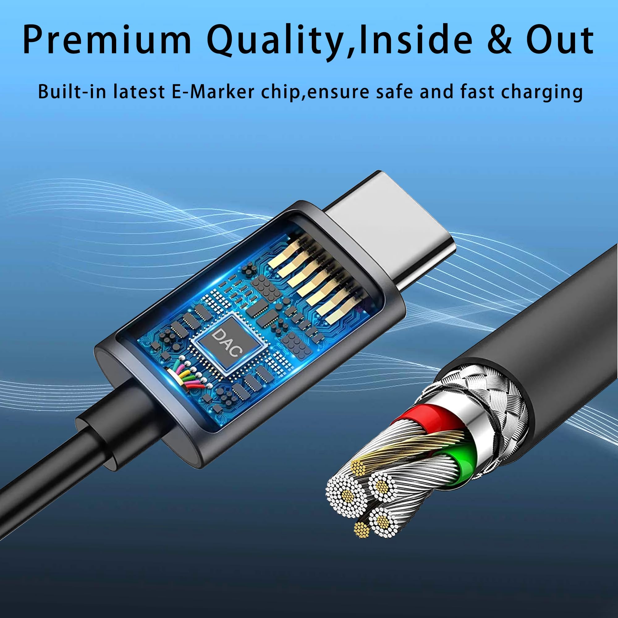 90W Type C Usb C Charger Replacement For Dell Latitude 3500, 3400, 5289, 5300 2In1, 7200 2In1, 7400 2In1, 7300, 7390 2In1, 9410