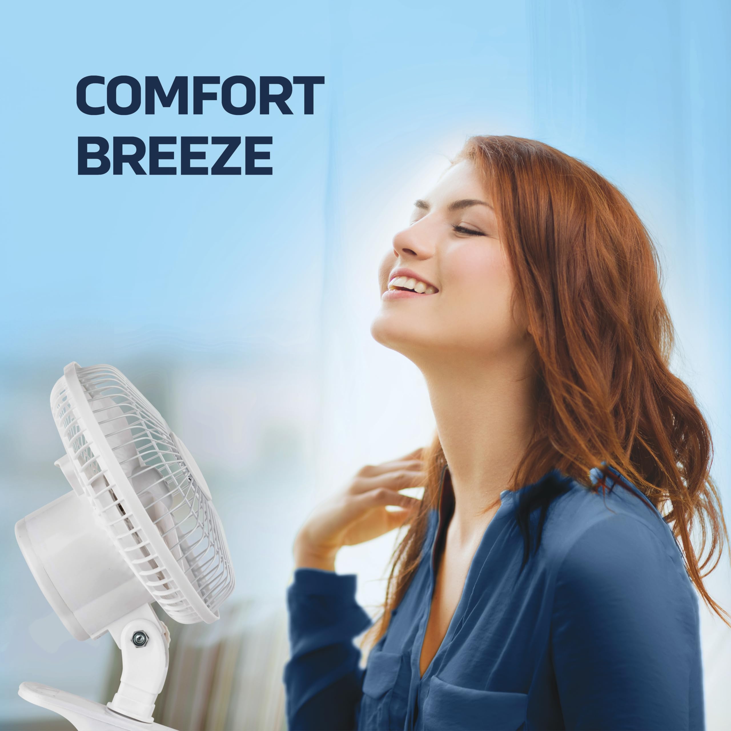 Nexair 6 Inch Clip On Fan,360 Degree Rotation,Two Speed Portable Clip Fan With Strong Clamp Grip,Quiet Operating Desk Fan Made O