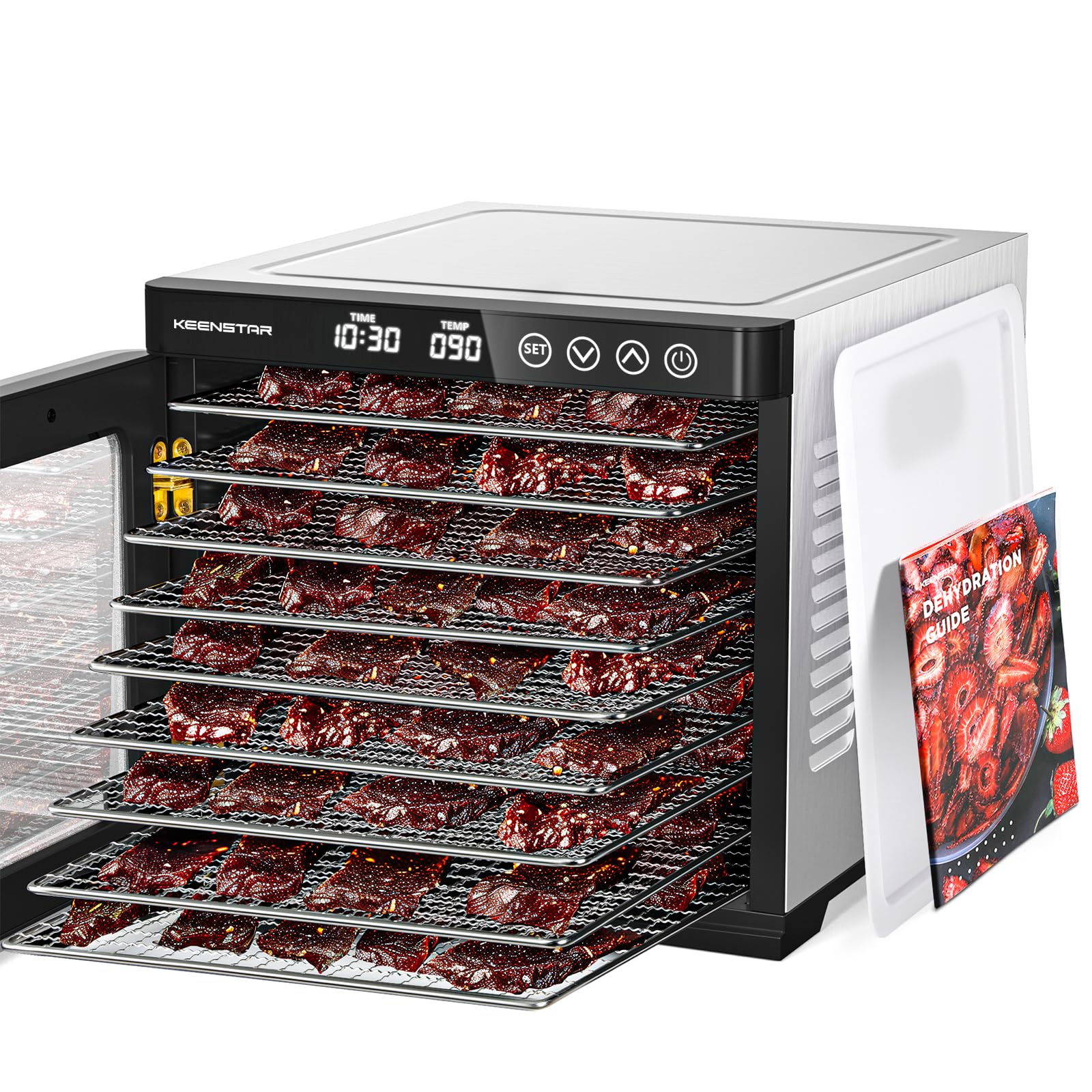 Food Dehydrator Machine, 9 Stainless Steel Trays Jerky Dryer with Digital Adjustable Timer & Temperature Control, Dryer Machine 