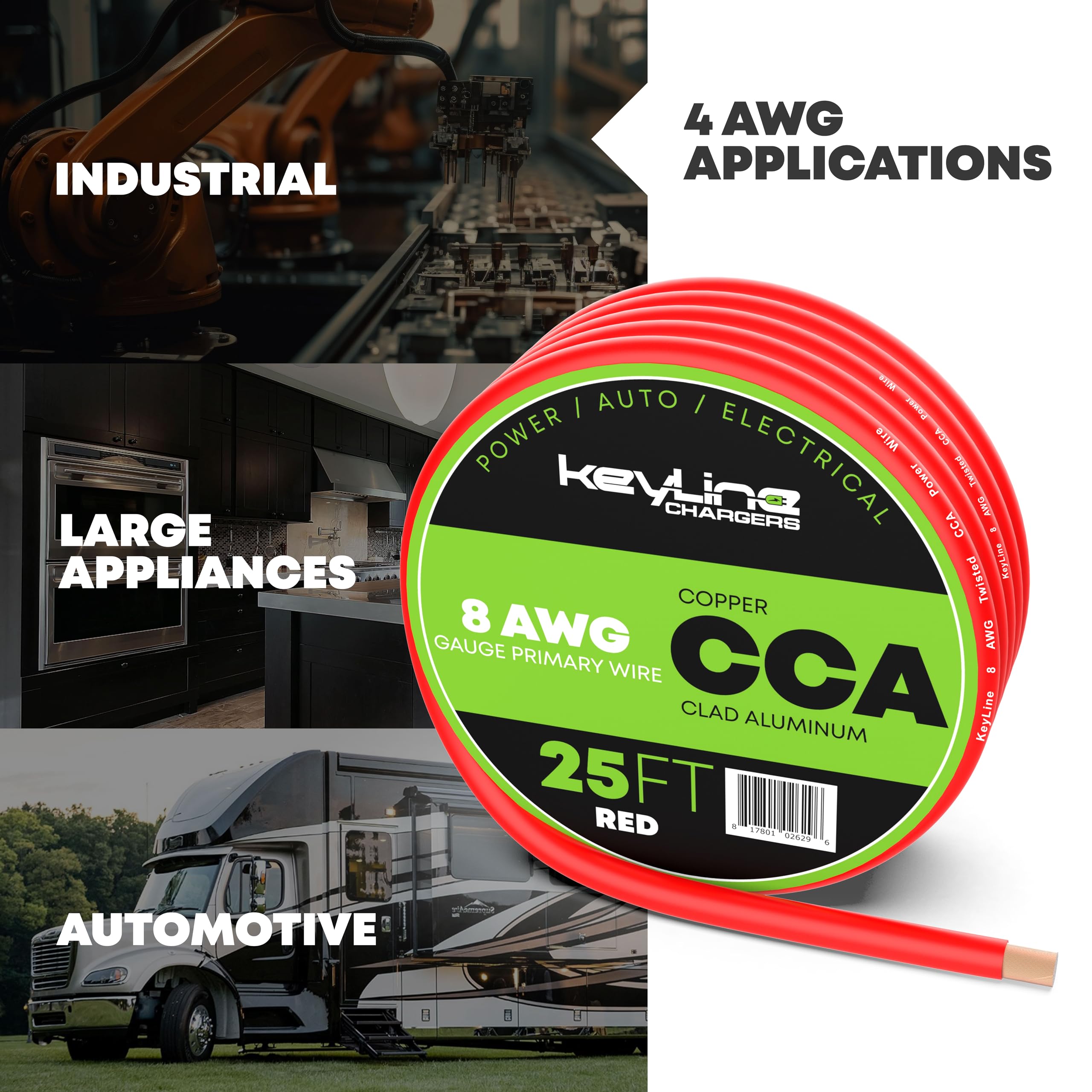 8 Gauge Wire   25Ft Red | 8 Gauge Amp Wire, Battery Cable, Marine Speaker Wire, Solar Cables For Rv Trailer, Car Audio Speaker C