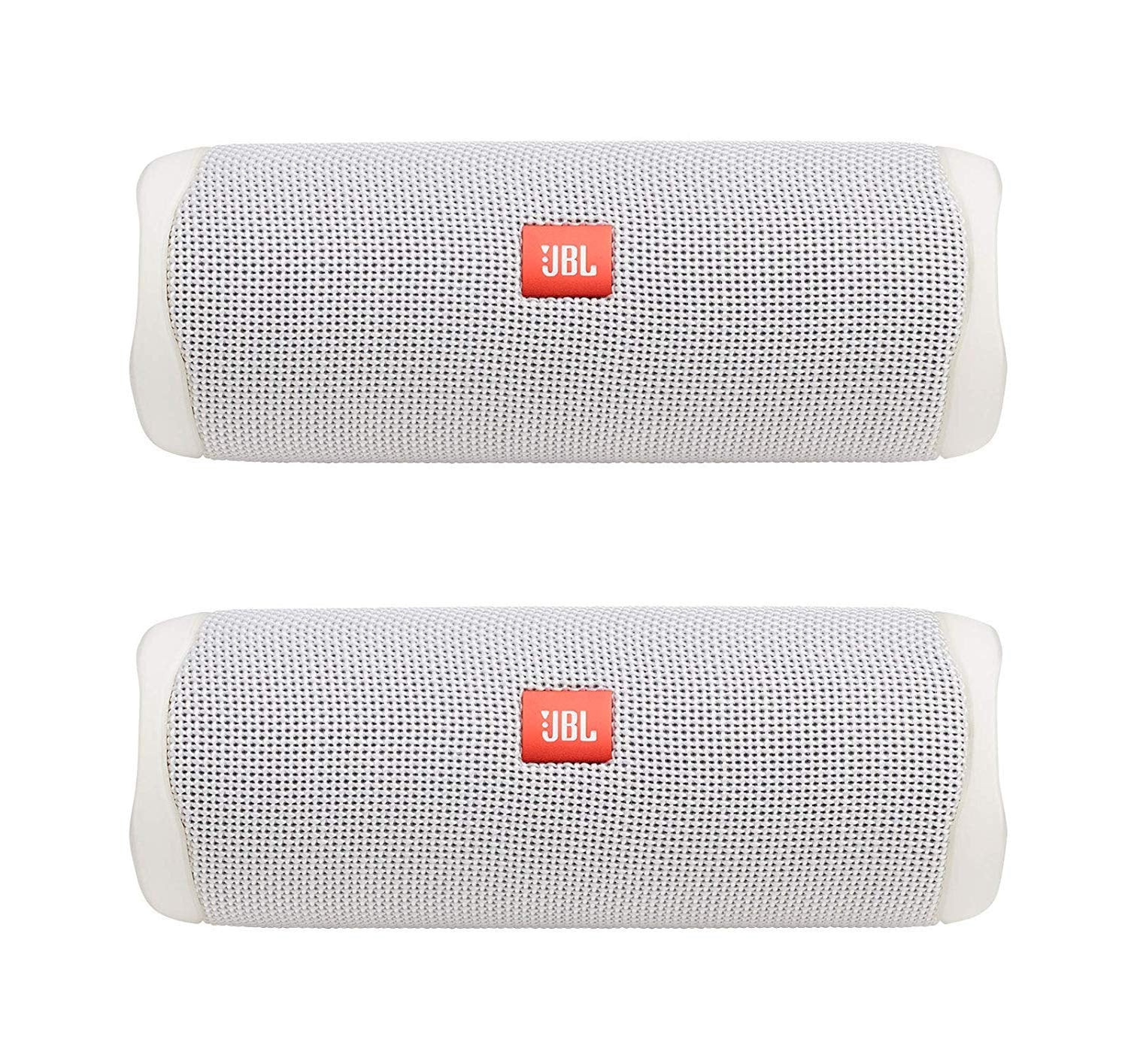 JBL Flip 5 Waterproof Portable Wireless Bluetooth Speaker Bundle  (Pair) White