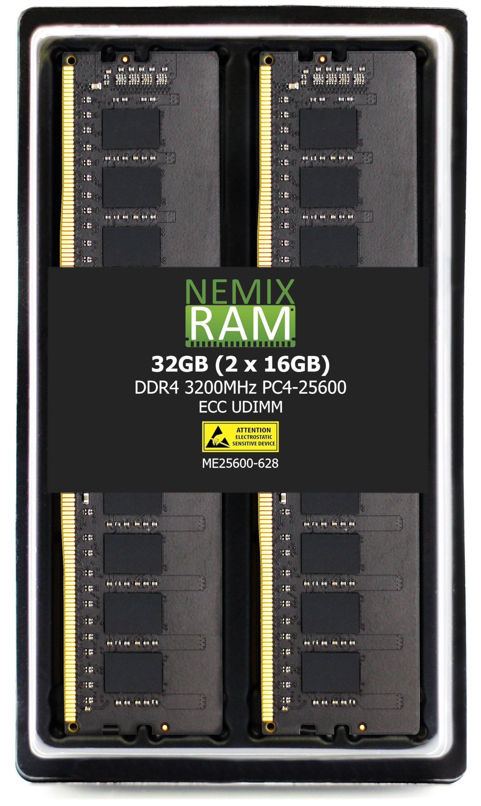 Nemix Ram 32Gb (2X16Gb) Ddr4 3200Mhz Pc4 25600 2Rx8 1.2V 288 Pin Ecc Unbuffered Udimm Kit