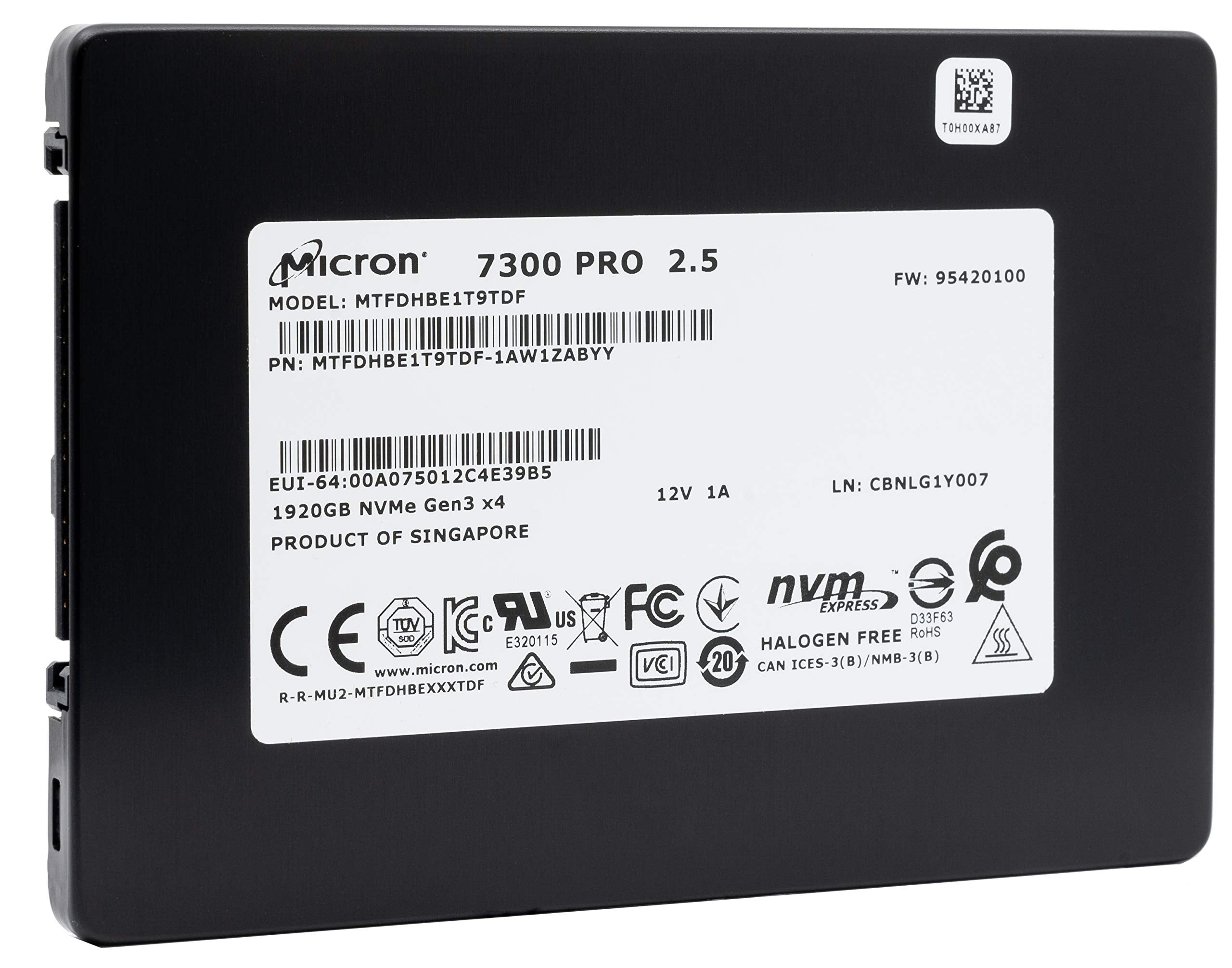 Micron 7300 Pro Series Mtfdhbe1T9Tdf 1Aw1Zabyy 1.92Tb 2.5 Inch Solid State Drive