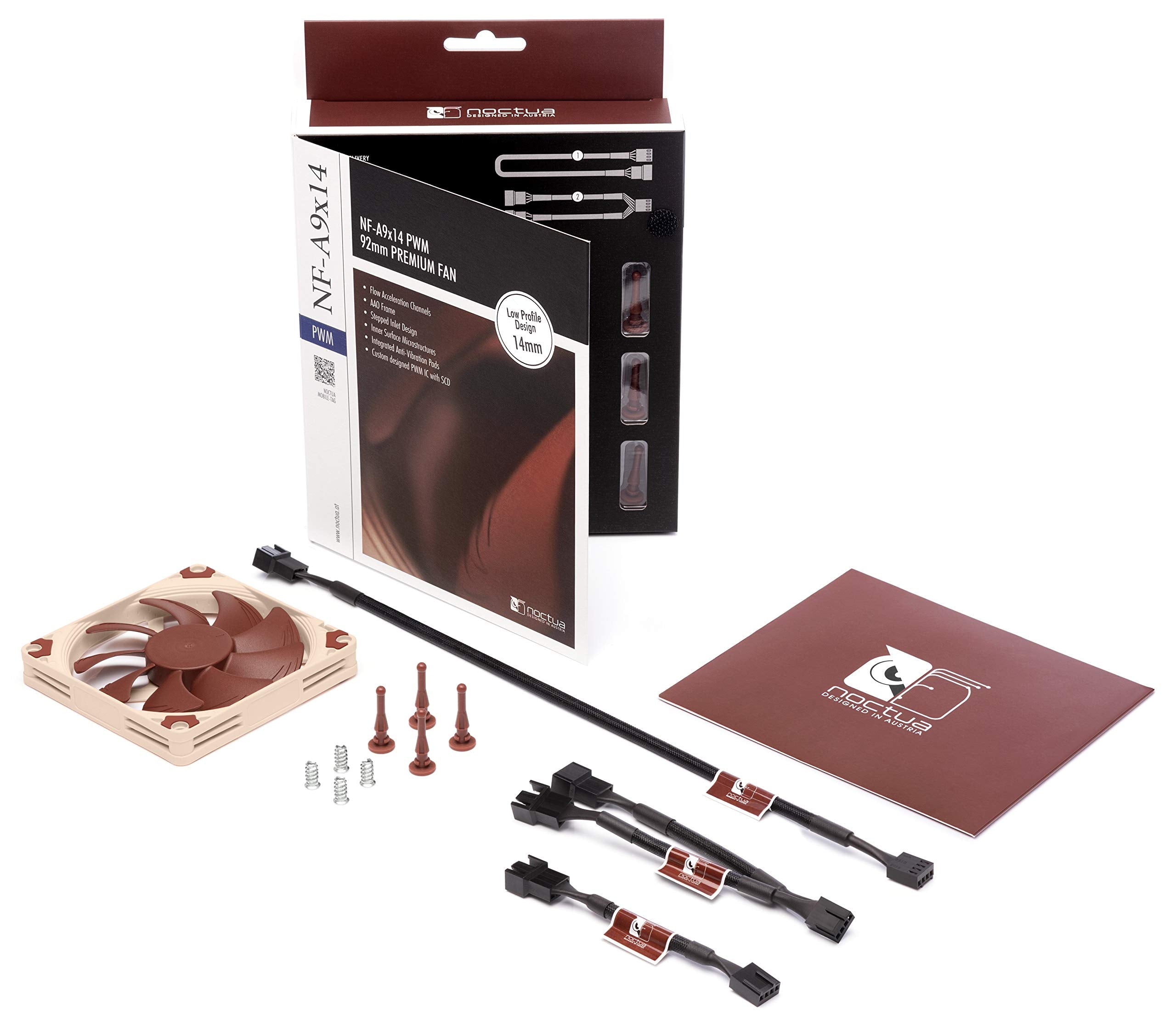 Noctua Nf-A9X14 Pwm, Premium Quiet Fan, 4-Pin (92X14Mm, Brown)