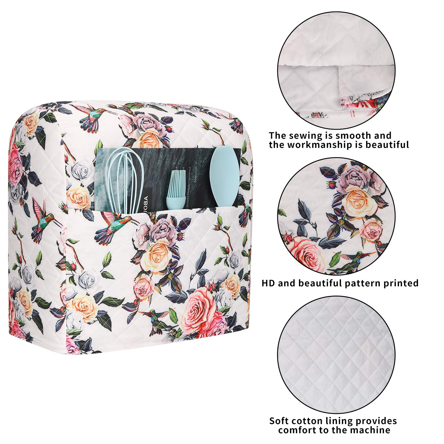 Kitchen Aid Mixer Cover With Pockets,Kitchen Stand Mixer Cover Compatible With 5 8 Quart Kitchenaid Hamilton Mixers,Kitchen Aid