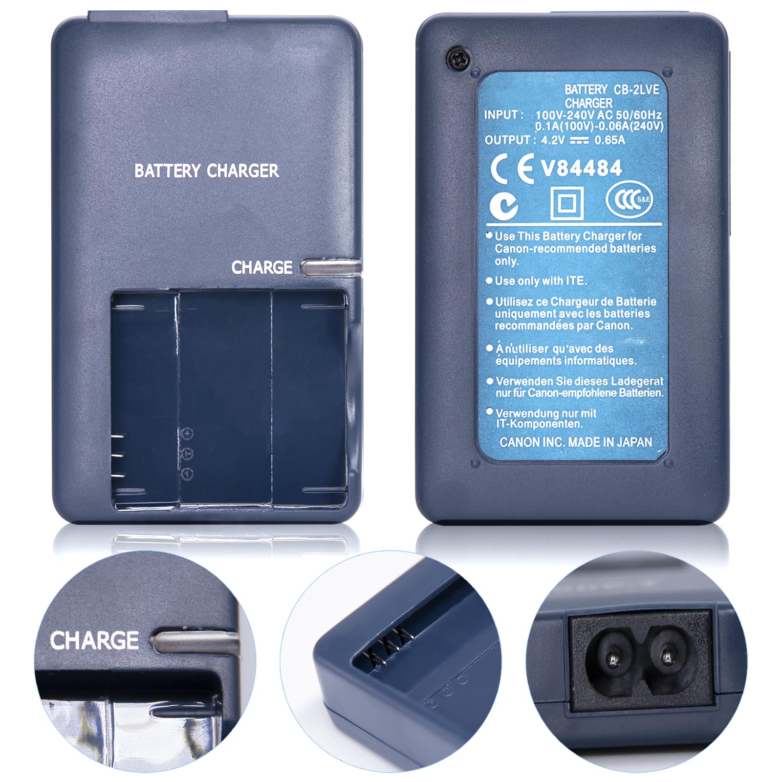 Cb 2Lve Charger For Canon Nb 4L Battery: Compatible Cb 2Lv Canon Powershot Sd30 Sd40 Sd200 Sd300 Sd400 Sd430 Sd450 Sd600 Sd630 S