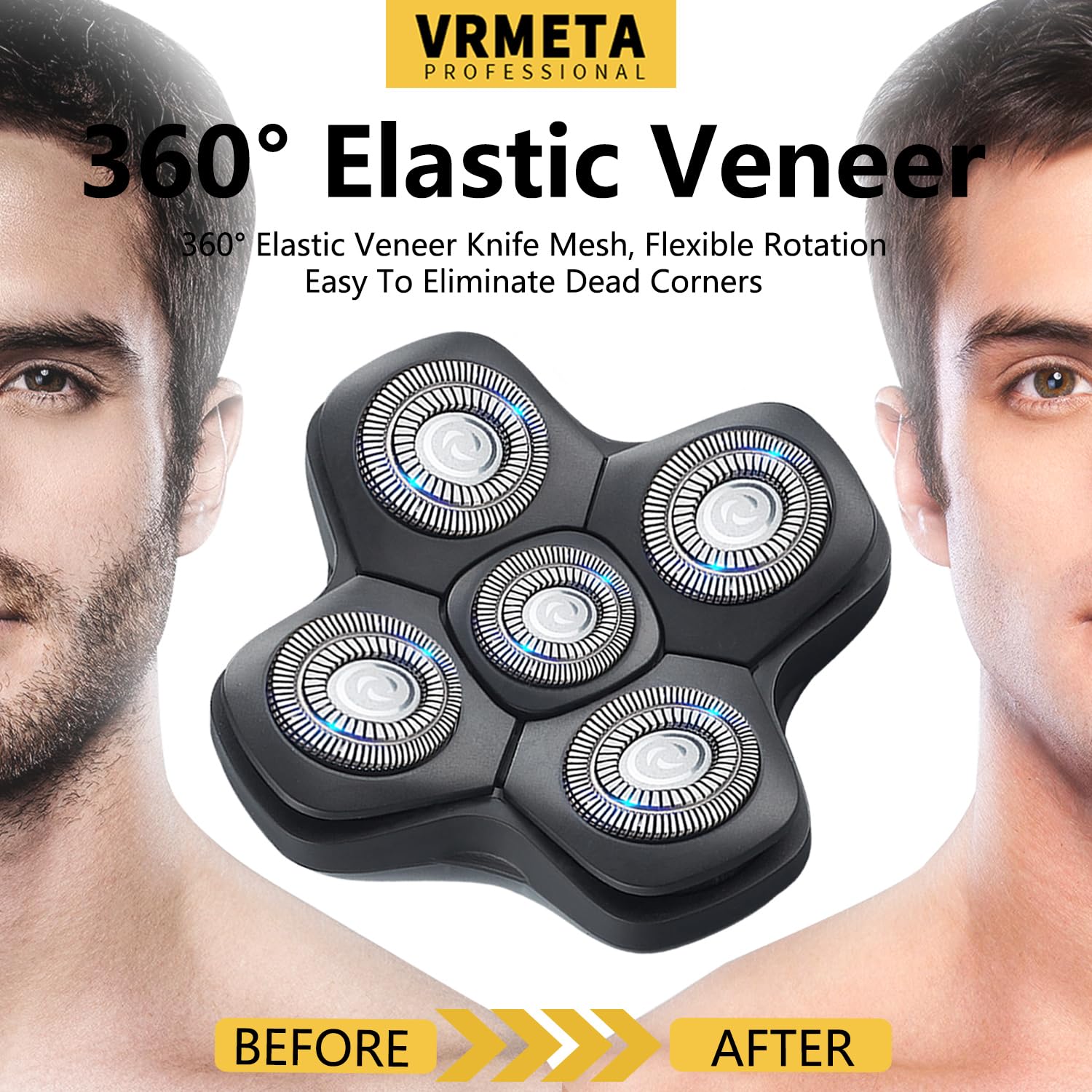 New Upgrade Head Shaver Replacement Heads For Skull Shaver Pitbull Platinum Pro Butterfly Kiss, And Palm Hypo Allergenic Electri