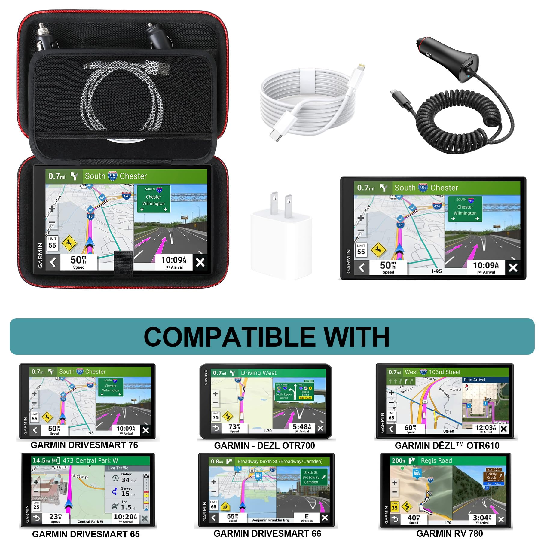 Supmay Gps Case For Garmin Drivesmart 76/65/61/66, Dezl Otr710/Otr700, Garmin Rv 795/780, Drivecam 76, 6 7 Inch Gps Navigator Sy