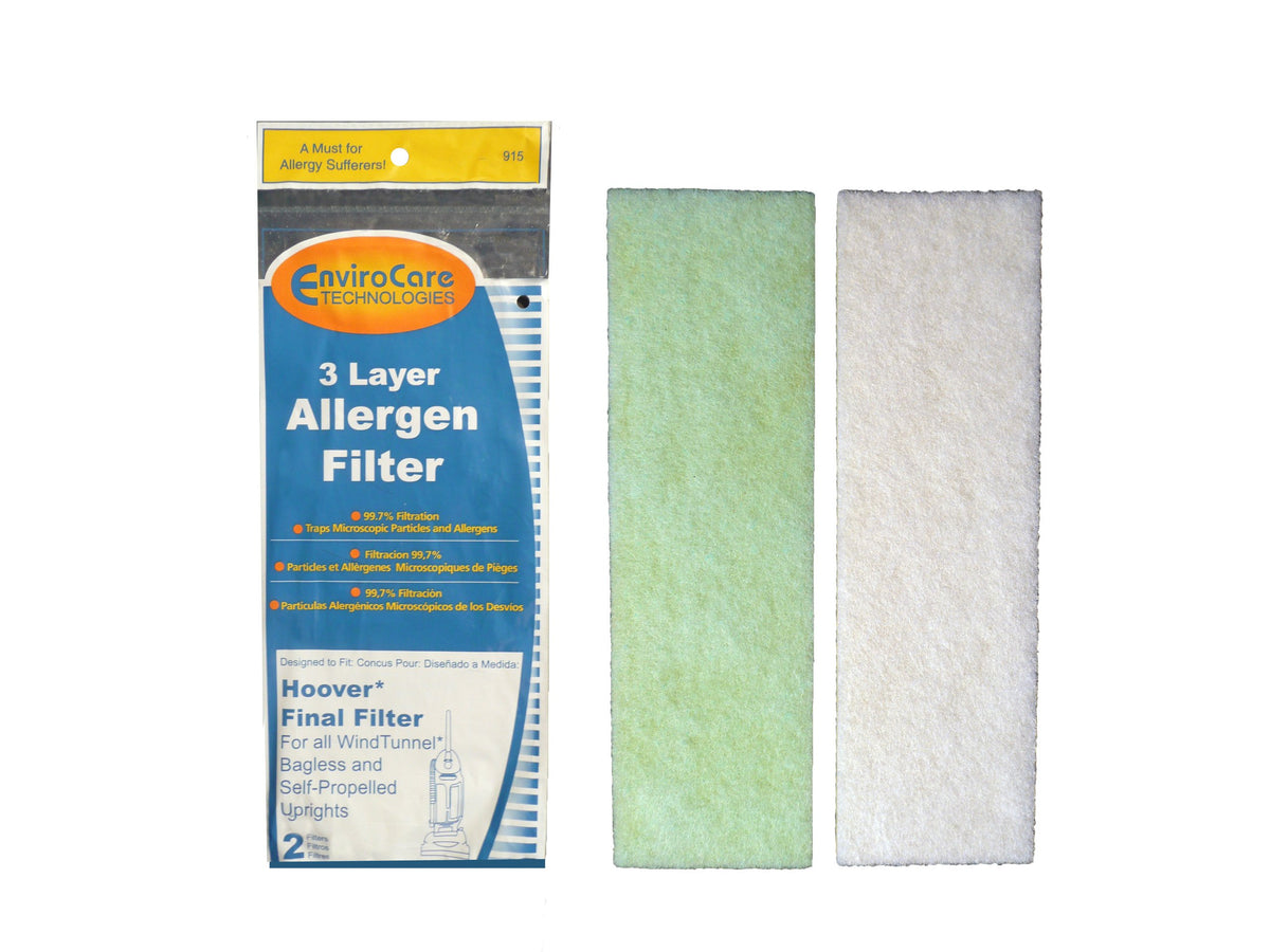 Envirocare Premium Replacement 3 Layer Final Vacuum Cleaner Filters Made To Fit Hoover Windtunnel Self Propelled, Bagless, Uprig