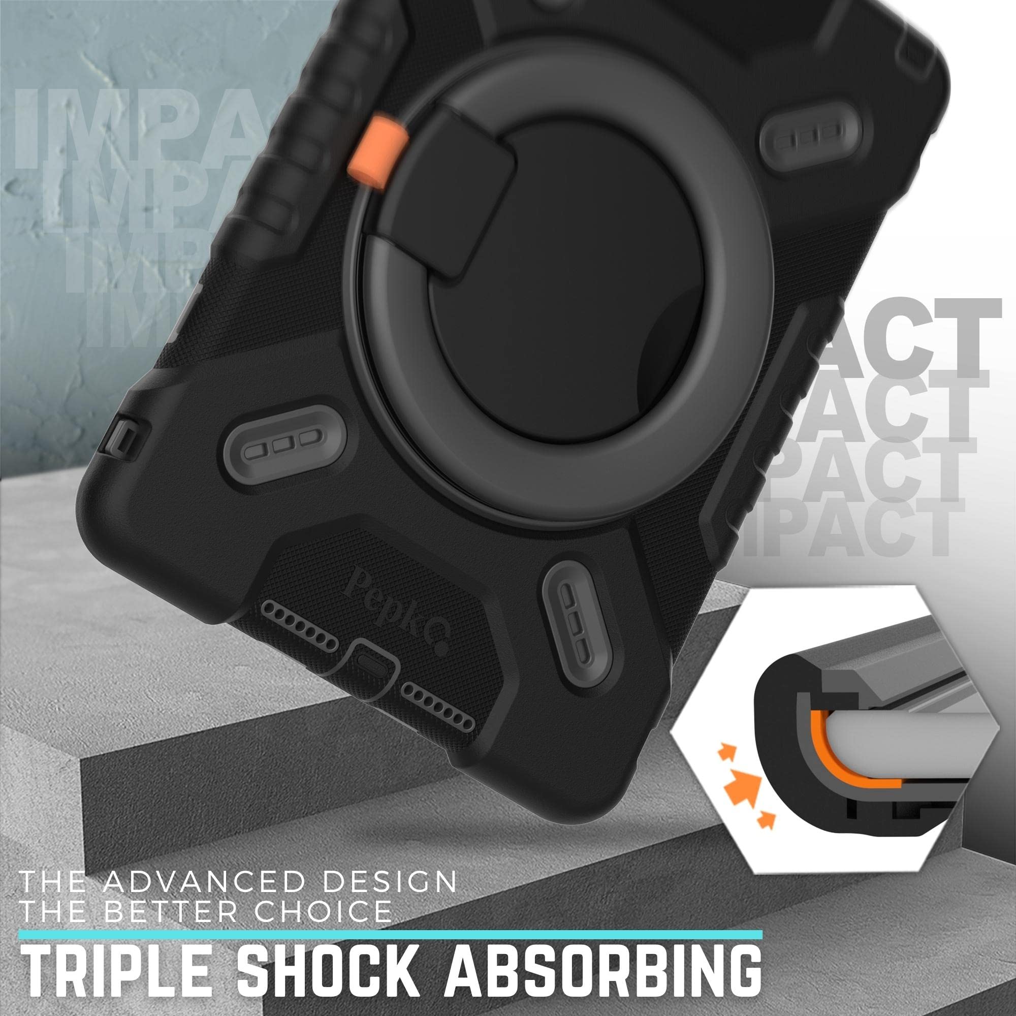 Pepkoo Triple Shockproof Case For Ipad 5Th/6Th Generation 9.7 Inch 2017 2018 And Ipad Air 2 Gen, Heavy Duty Kid Boy Girl Cover W