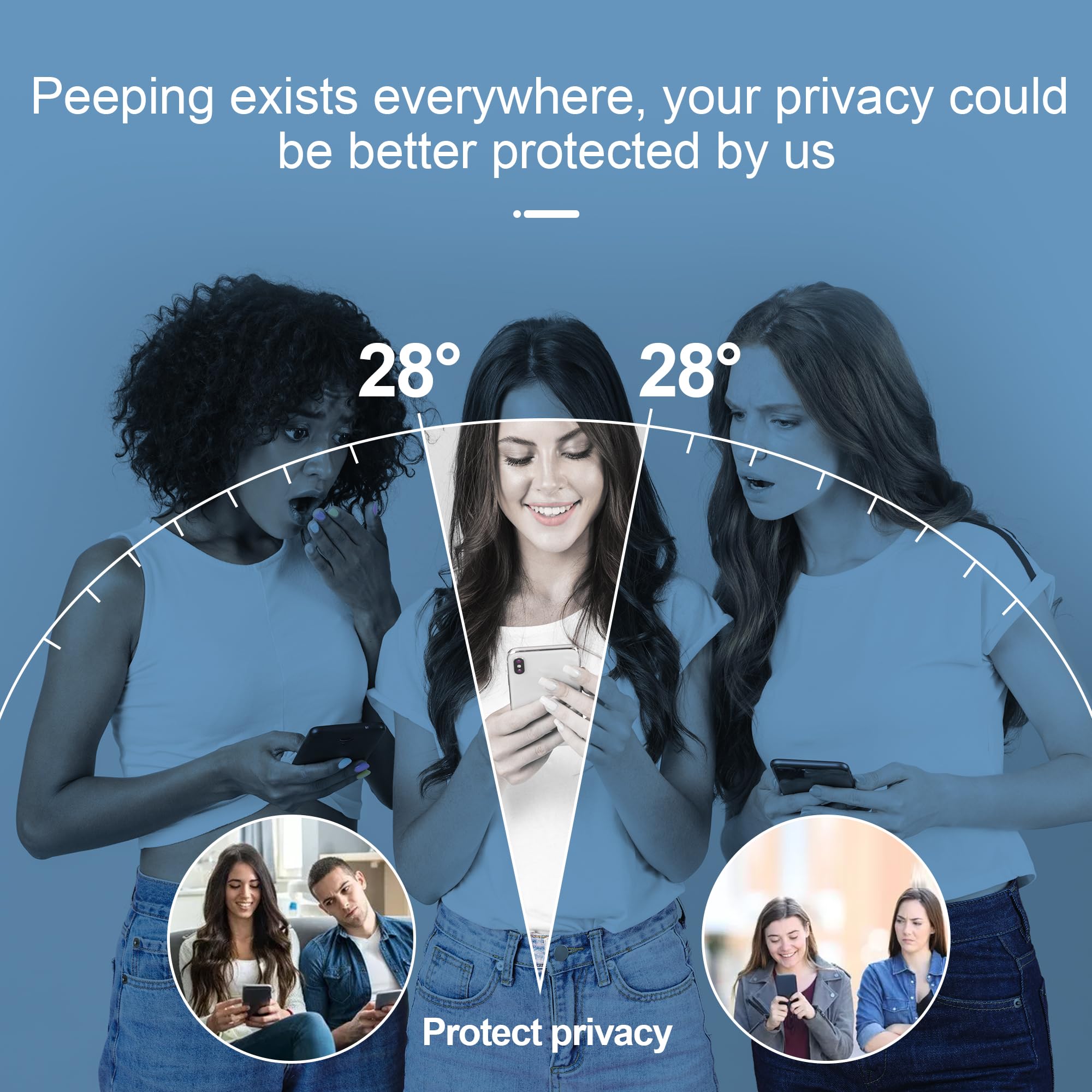 Pddkiss Compatible For Iphone 15 Plus/Iphone 16 Plus Privacy Screen Protector Tempered Glass 6.7 Inch, Purple Gradient Anti Spy